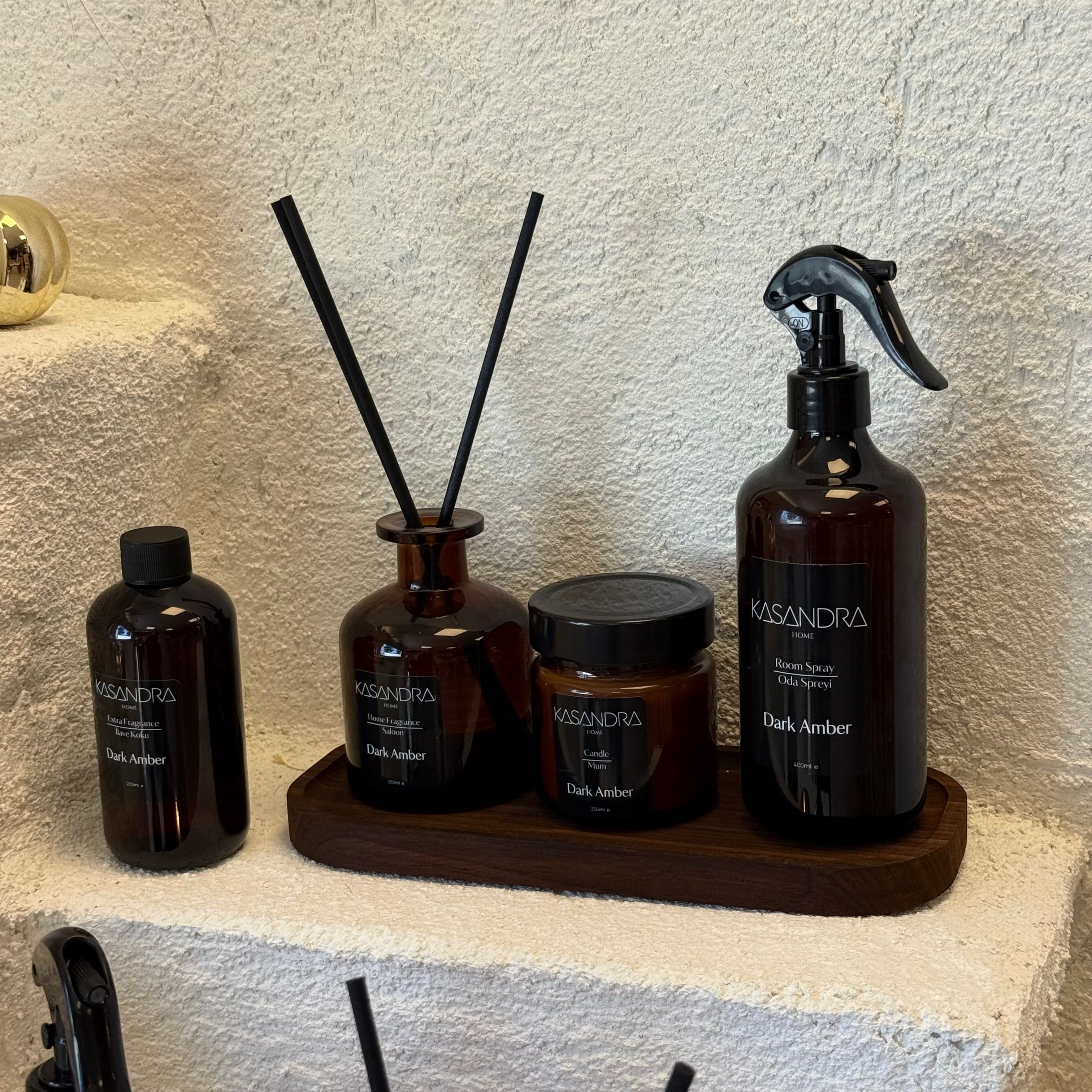Kasandra Home Pinterest Banyo Set 5 Parça Dark Amber Kokulu (SİYAH)