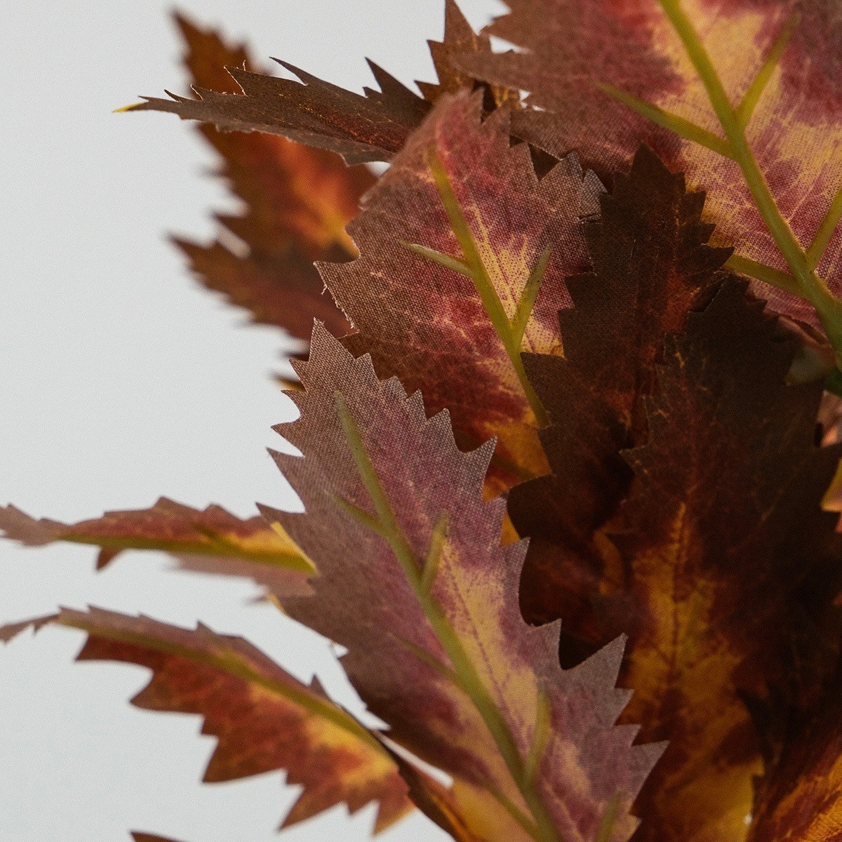 Coleus Saksılı Yapay Çiçek 30 cm Turuncu-Bordo