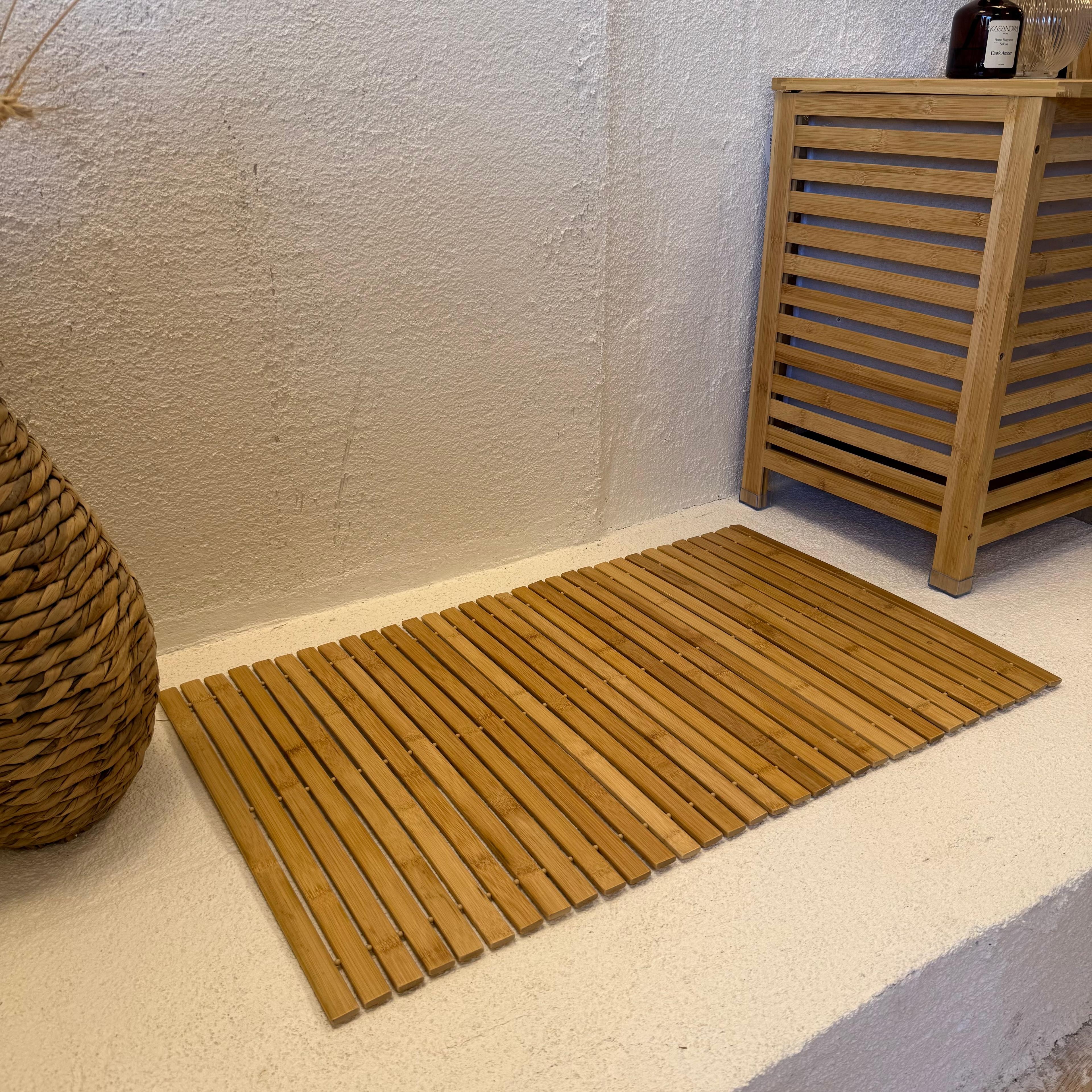 Bambu Mat Kaydırmaz Taban Orta Boy 80x50 cm 