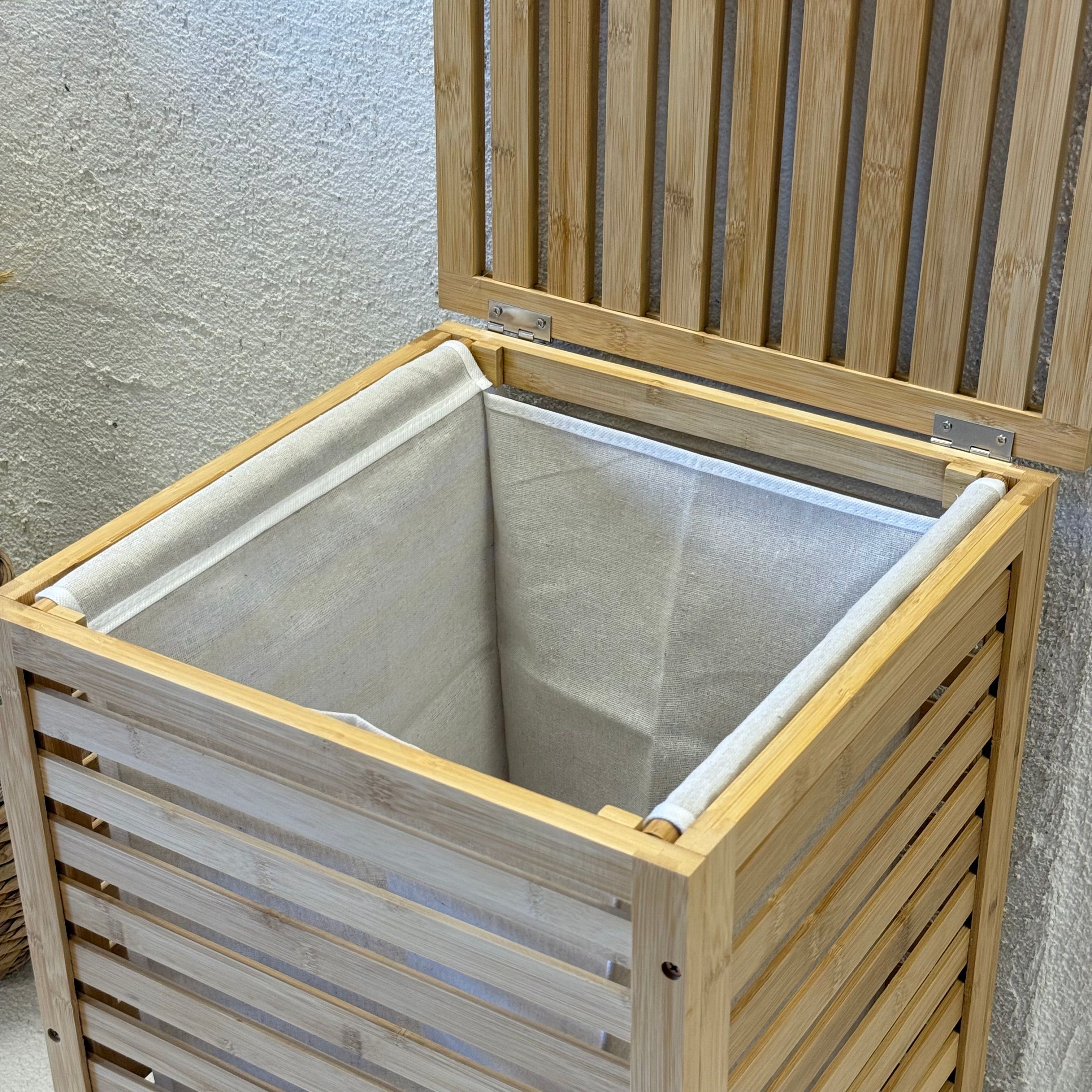 Bambu Kirli Çamaşır Sepeti 57x40x40 cm 