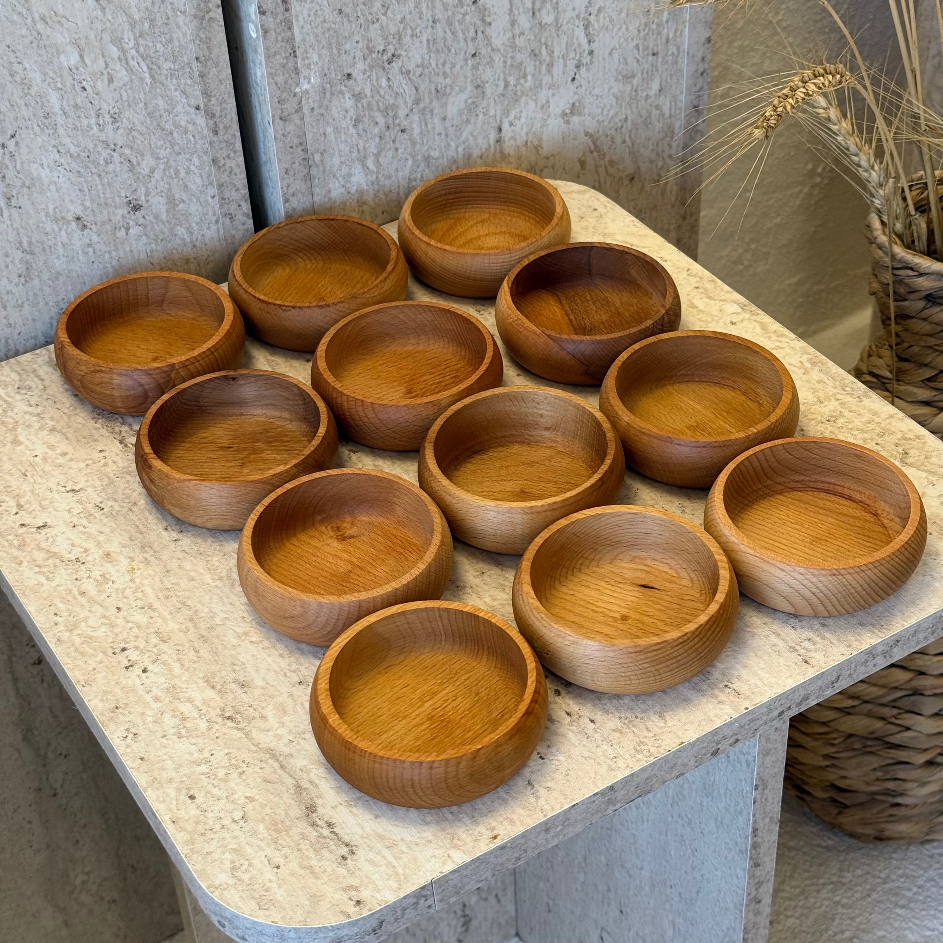 Sara Ahşap Çerezlik Seti 9 CM (SÜPER FİYAT) 12 ADET 