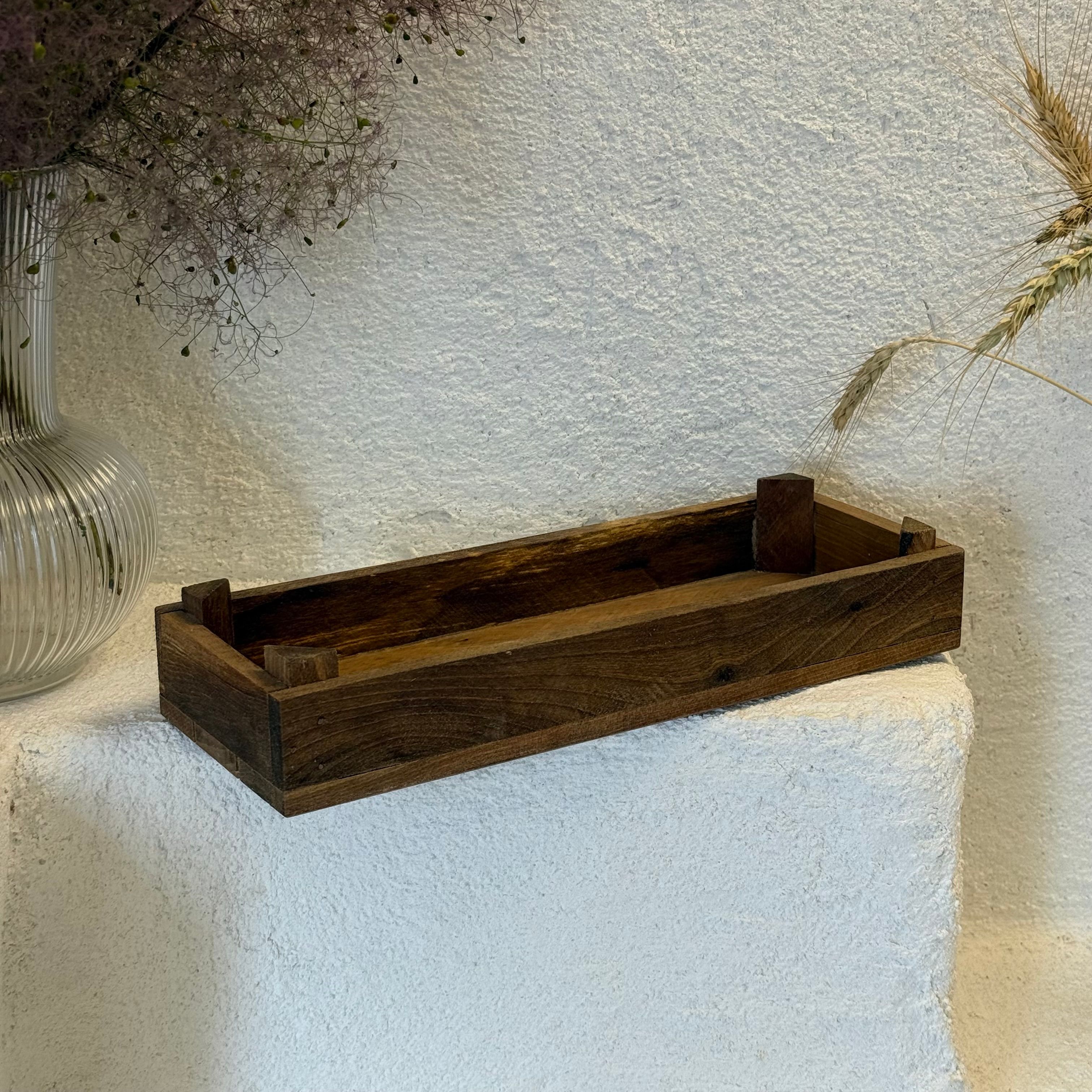 Dekoratif Ahşap Dikdörtgen Stand 32x12 cm