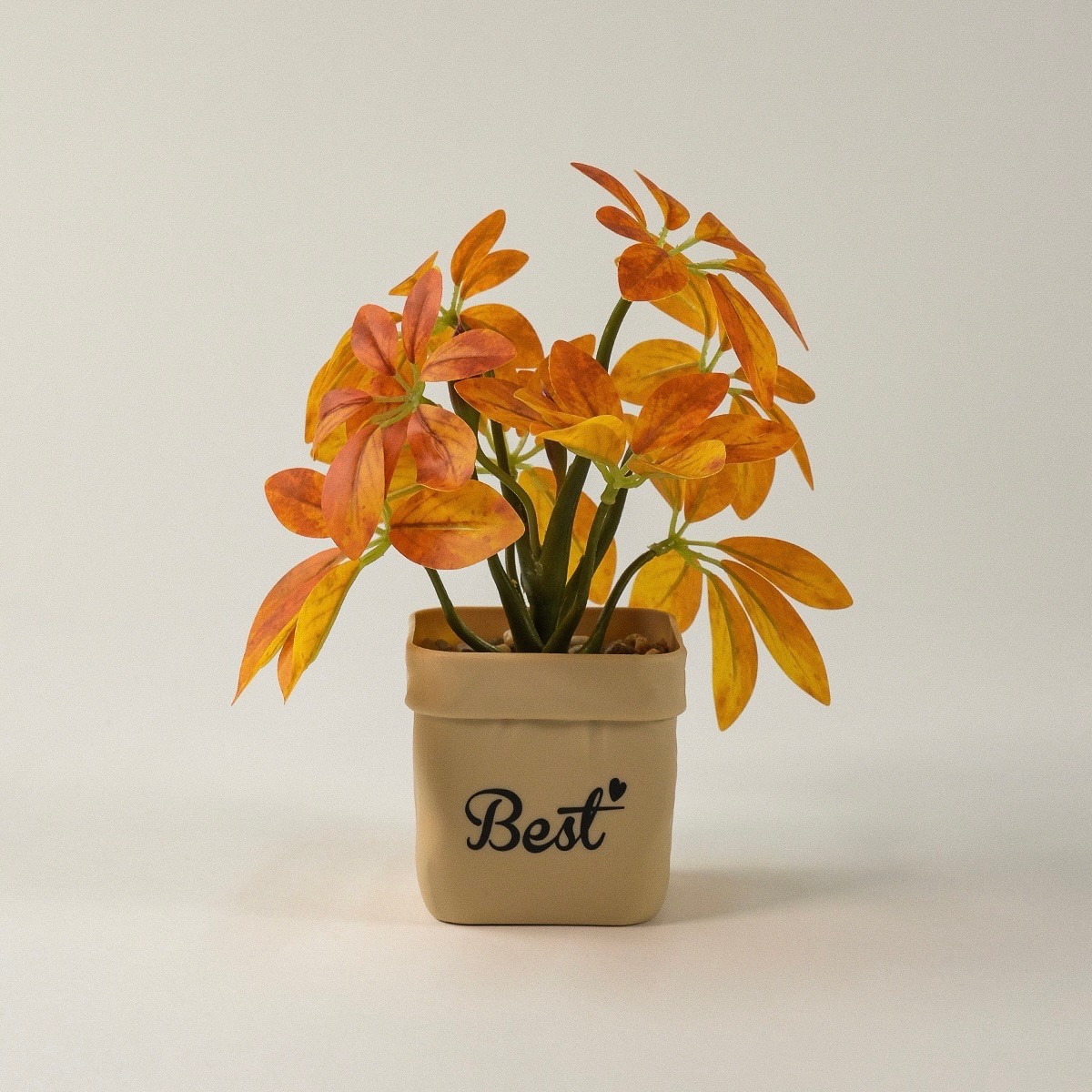 Best Saksılı Yapay Çiçek Turuncu 25 cm 
