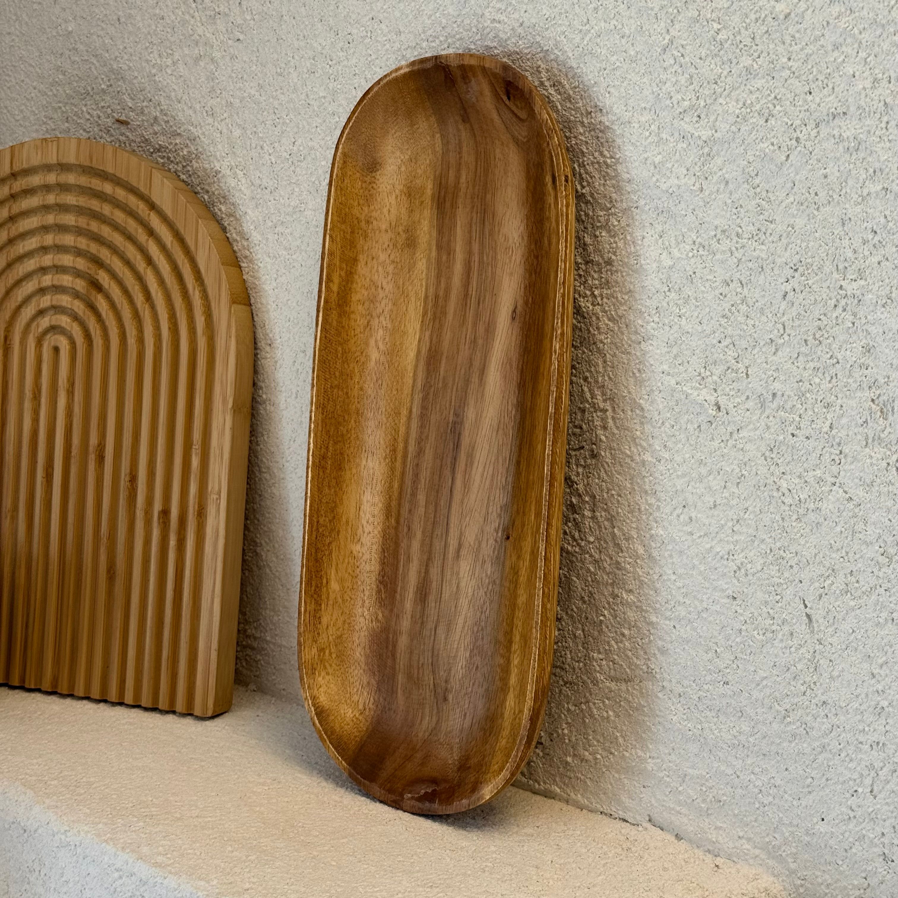 Akasya Ağacı Oval Uzun Sunumluk Büyük Boy 36,5 x 16,5 cm 