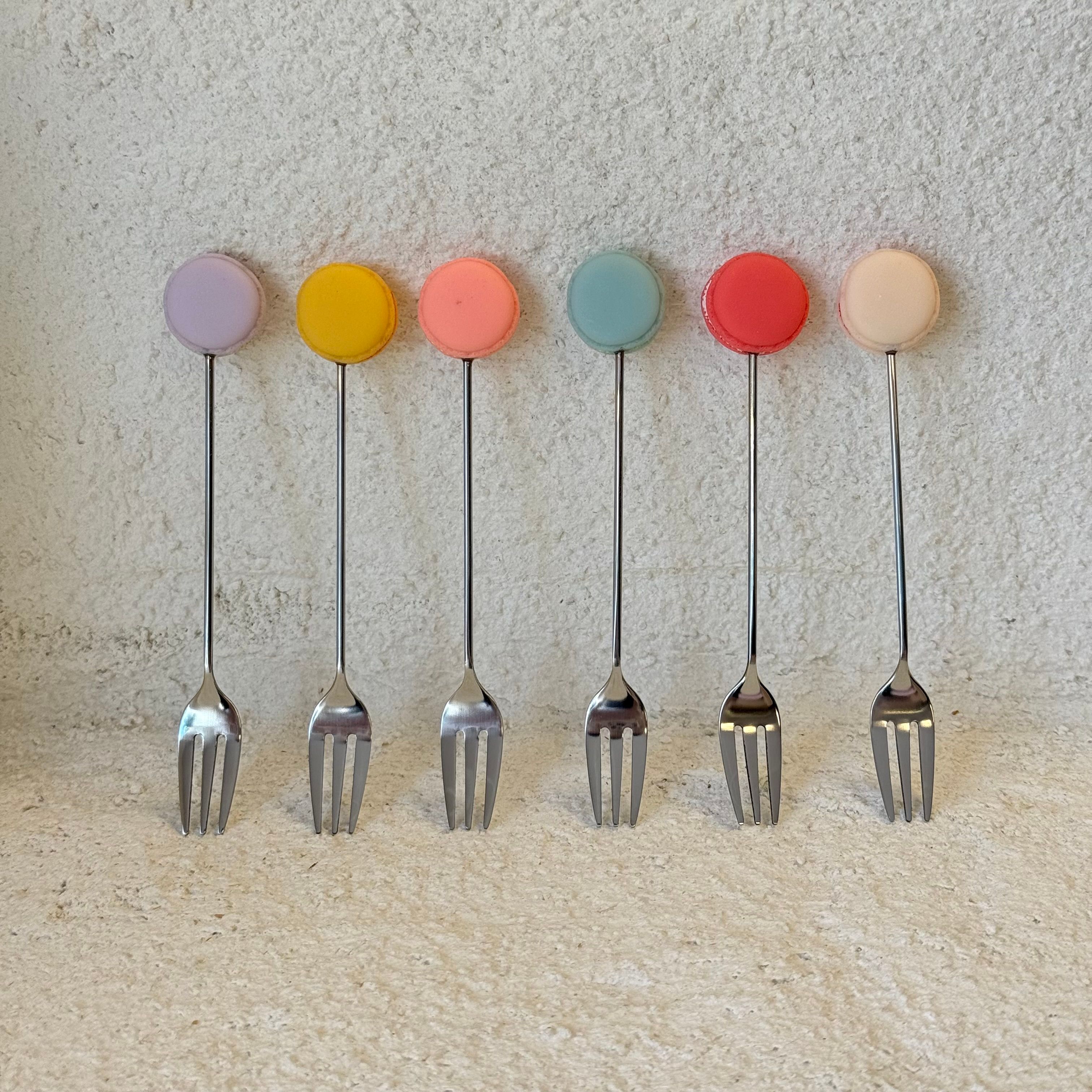 Makaron 6 Lı Tatlı Çatalı Gümüş 14 CM 