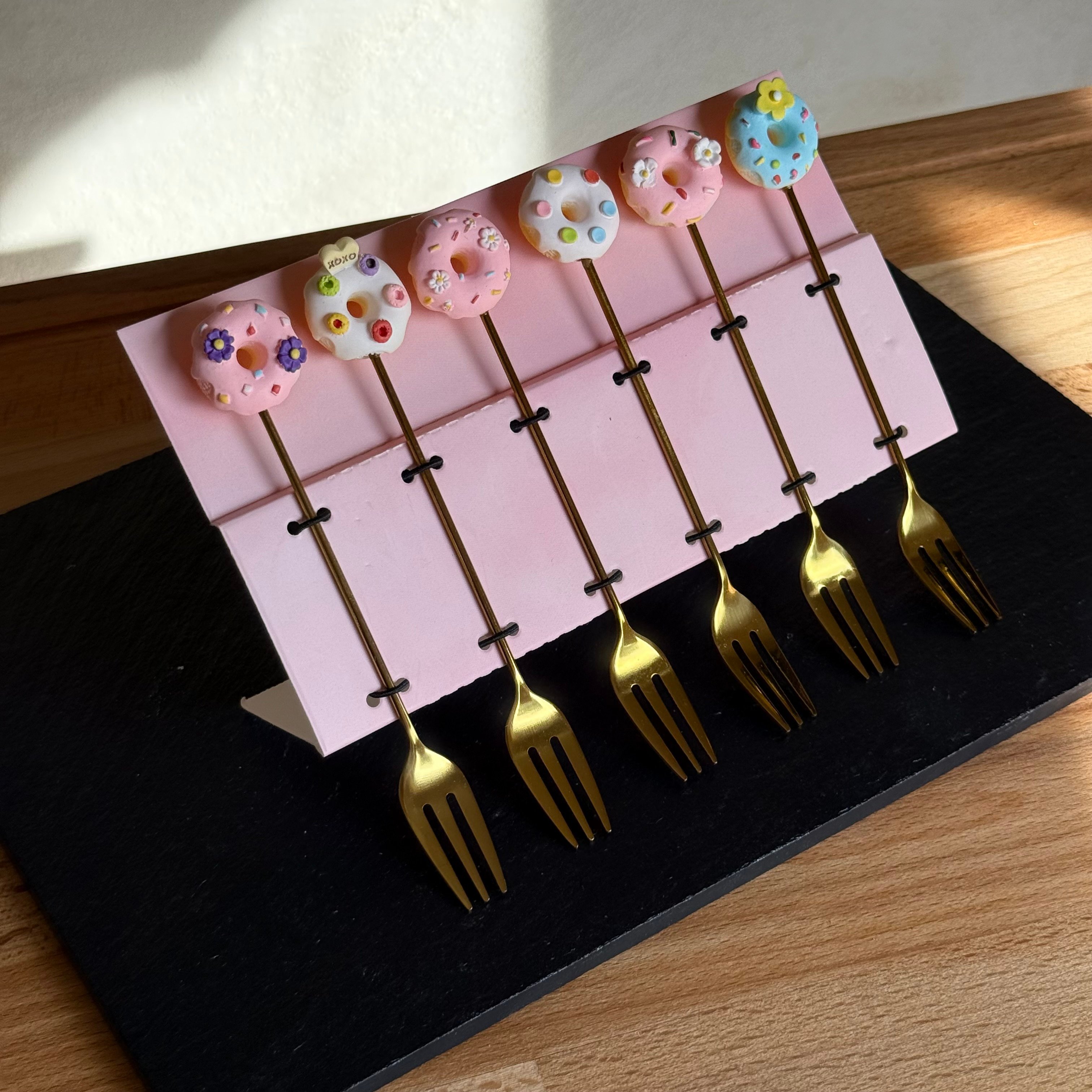 XoXo 6 Lı Tatlı Çatalı Gold 14 cm