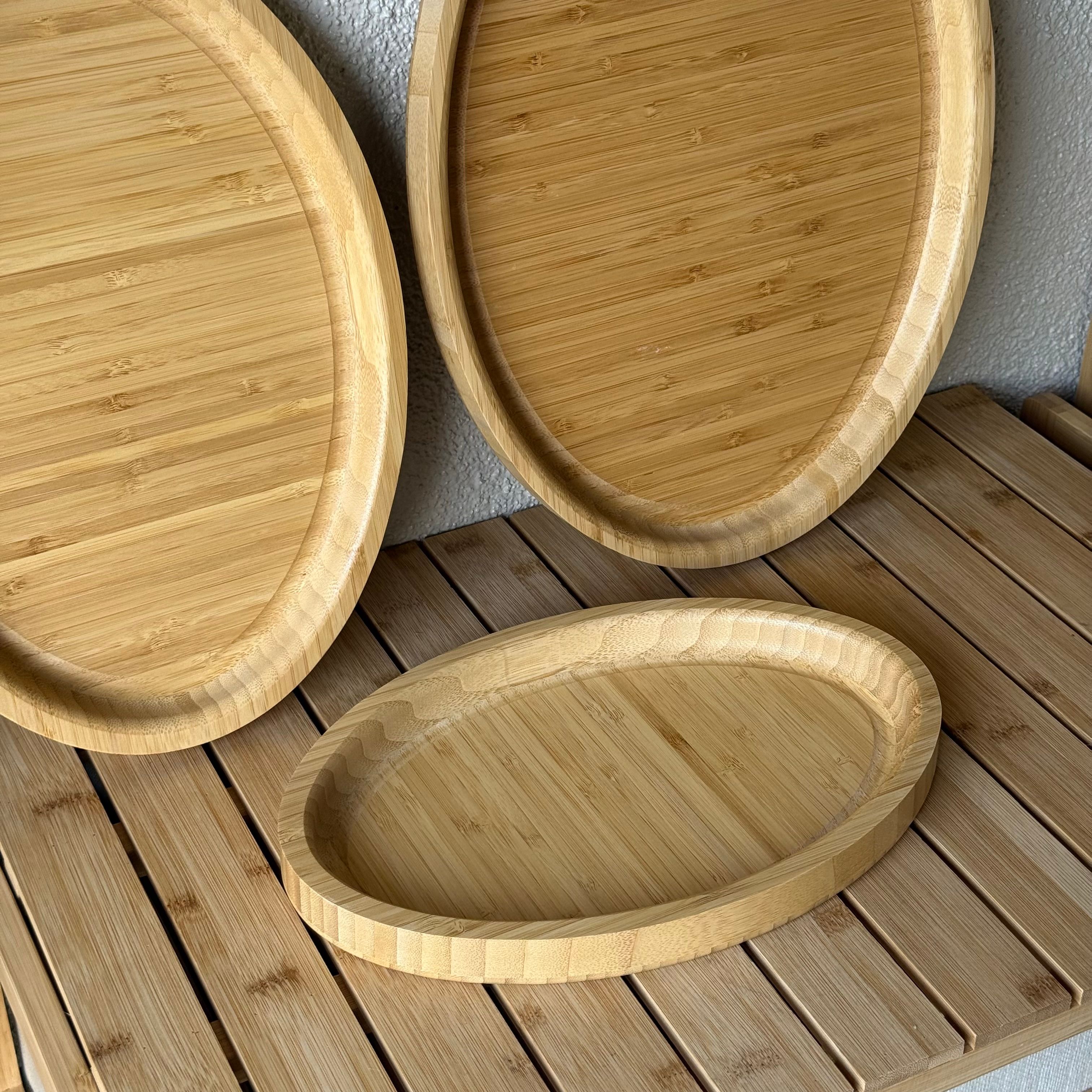 Leonardo Bambu 3 Boy Bambu Oval Tepsi Seti 
