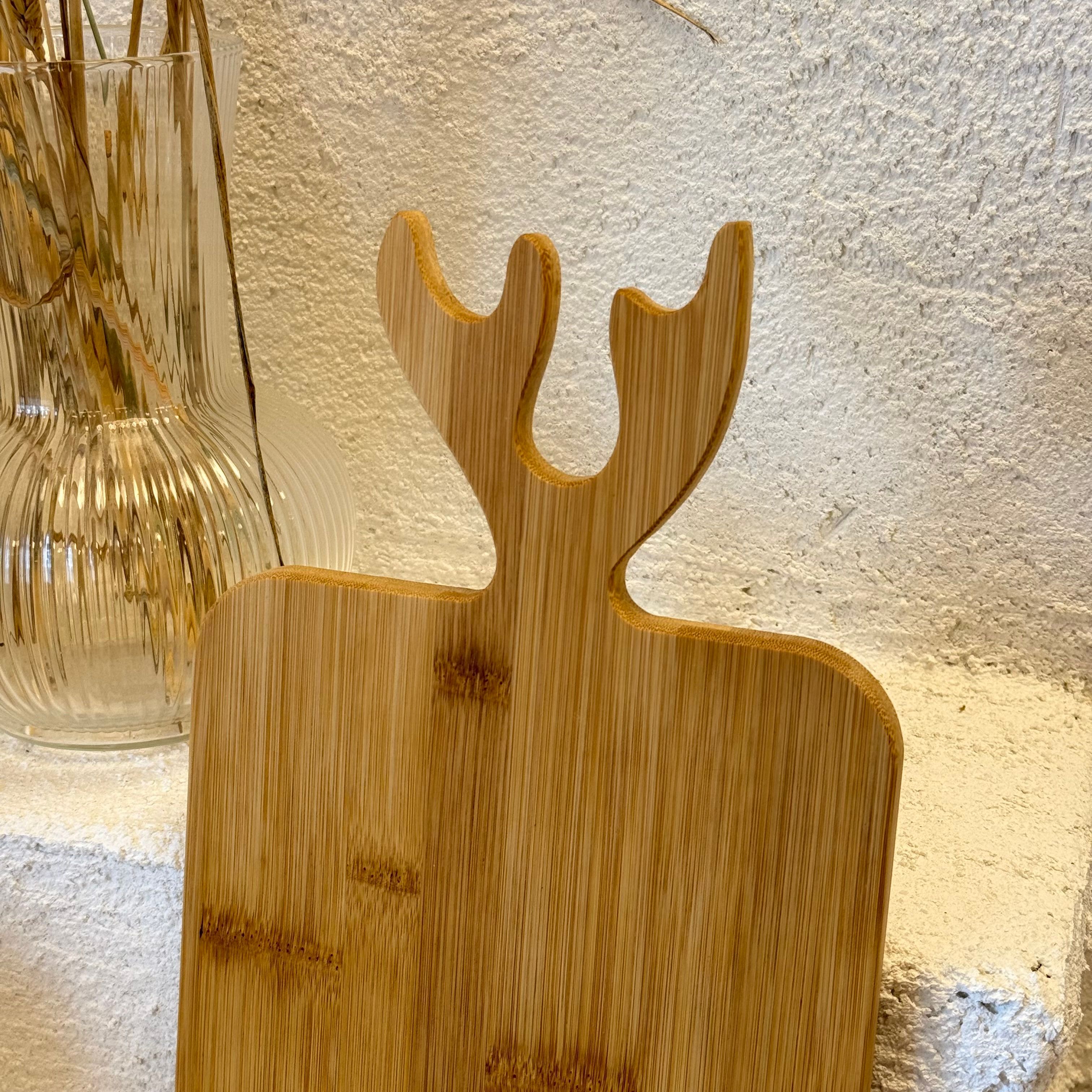 Geyik Dikdörtgen Bambu Kesim Panosu 38X20 CM 