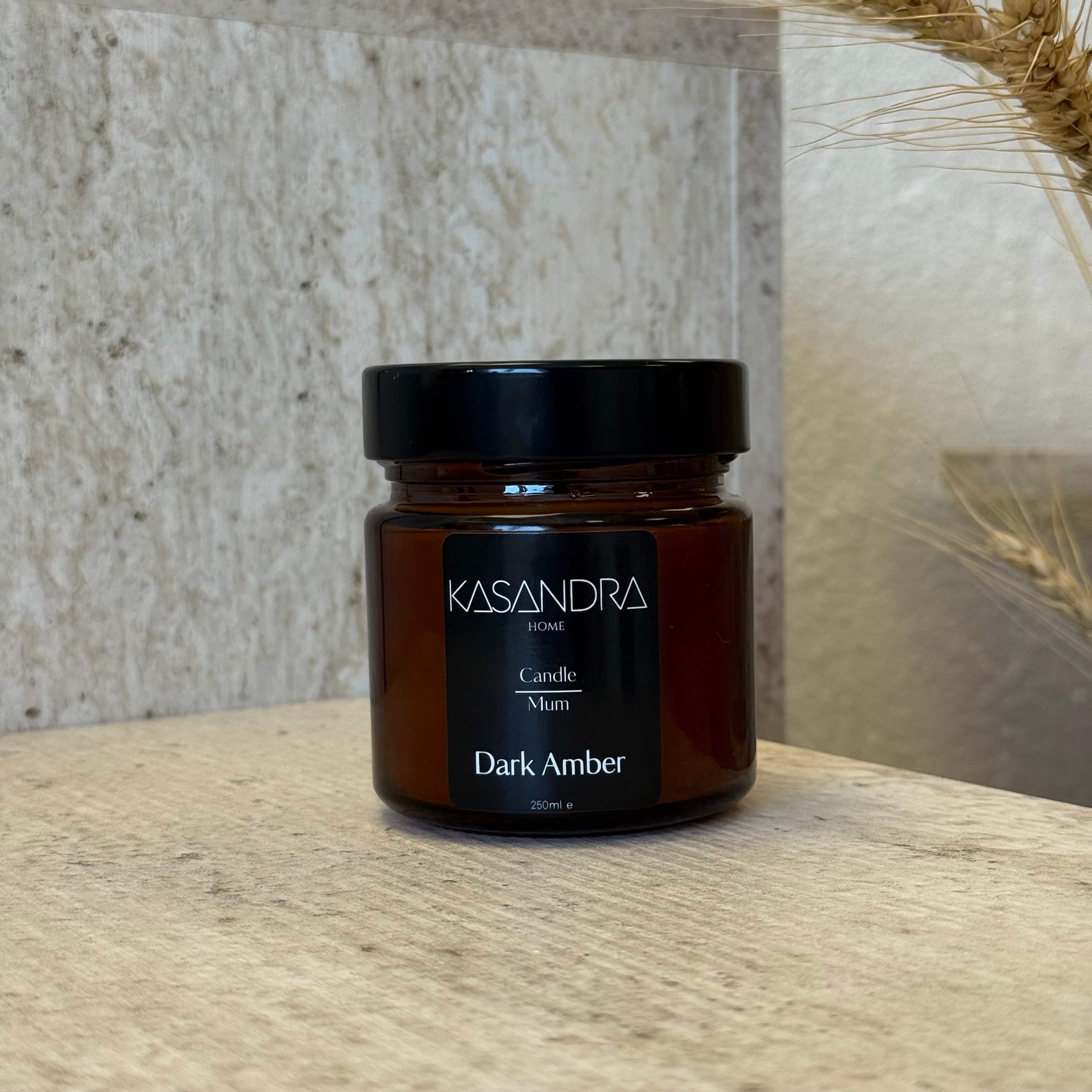 Kasandra Home Darka Amber Mum 250 ML (SİYAH)