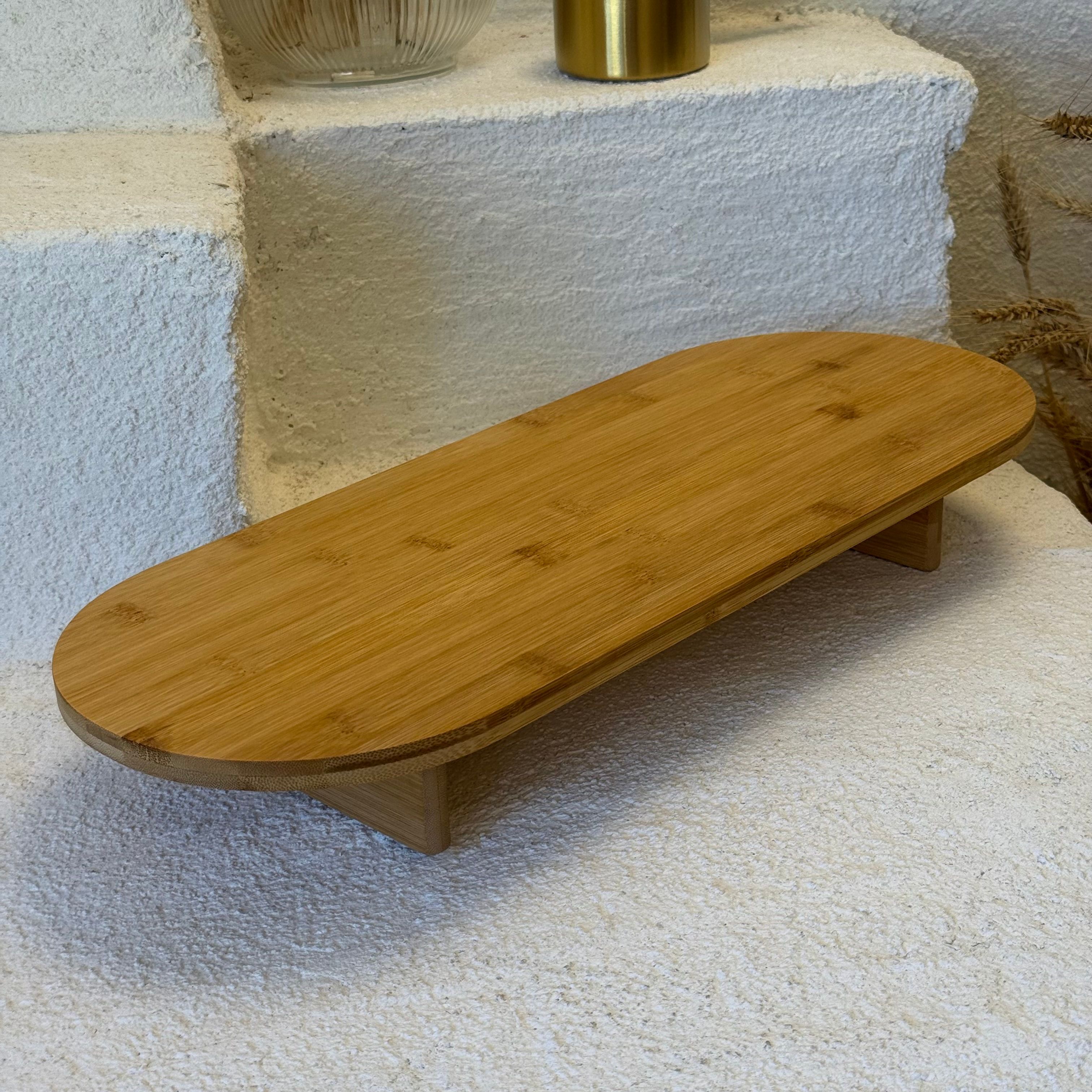 Bambu Ayaklı Oval Sunumluk Büyük Boy 50x20x7 cm 