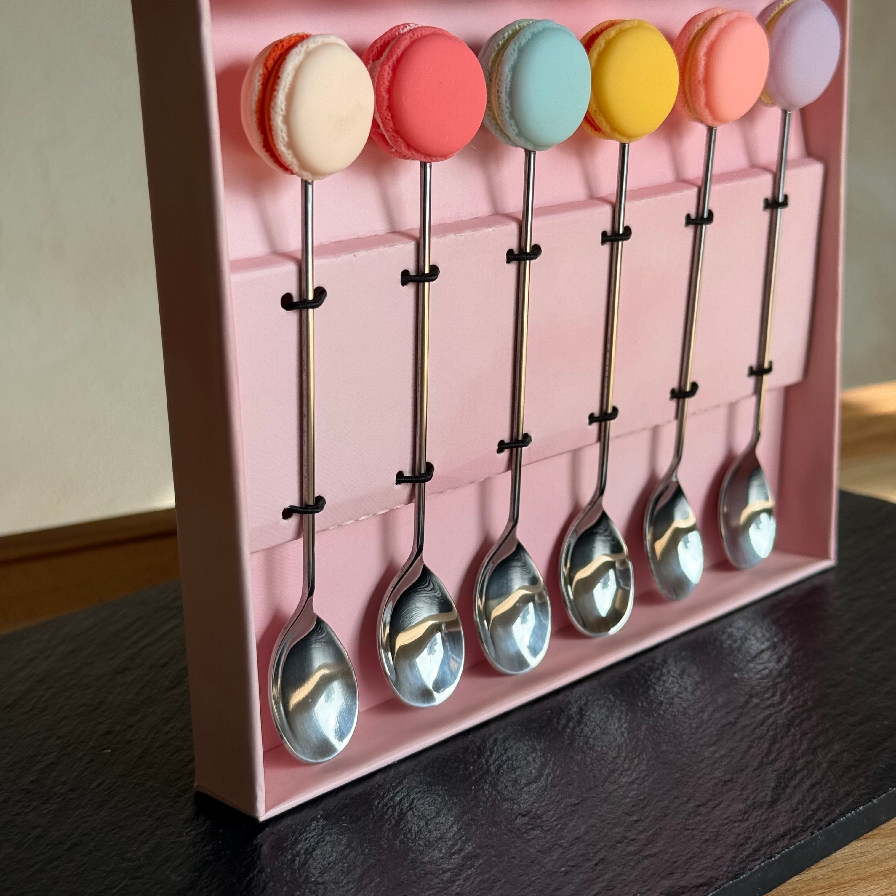 Makaron 6 Lı Tatlı Kaşık Seti Gümüş 14 cm 