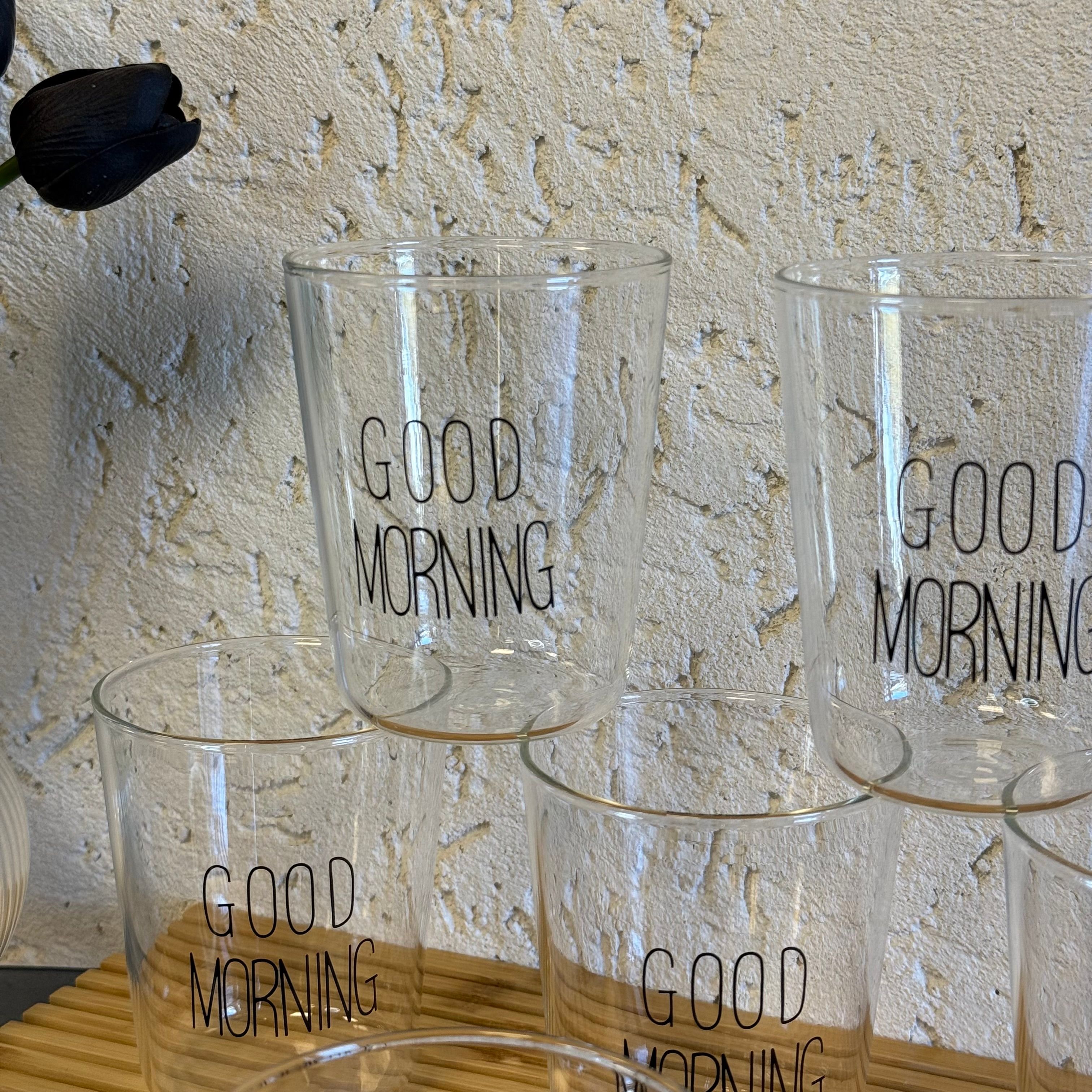 Good Morning Borosilikat Cam Su Bardağı 400 ml 6 Adet 