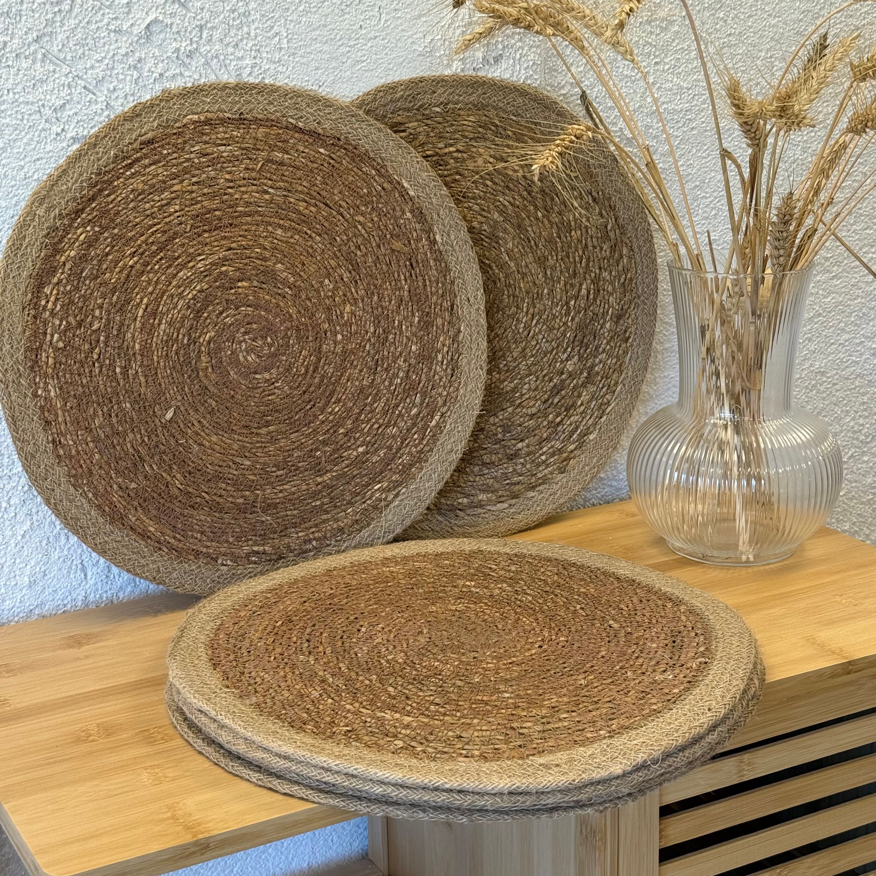 Hasır Amerikan Servisi Naturel 6 Adet 35 cm 