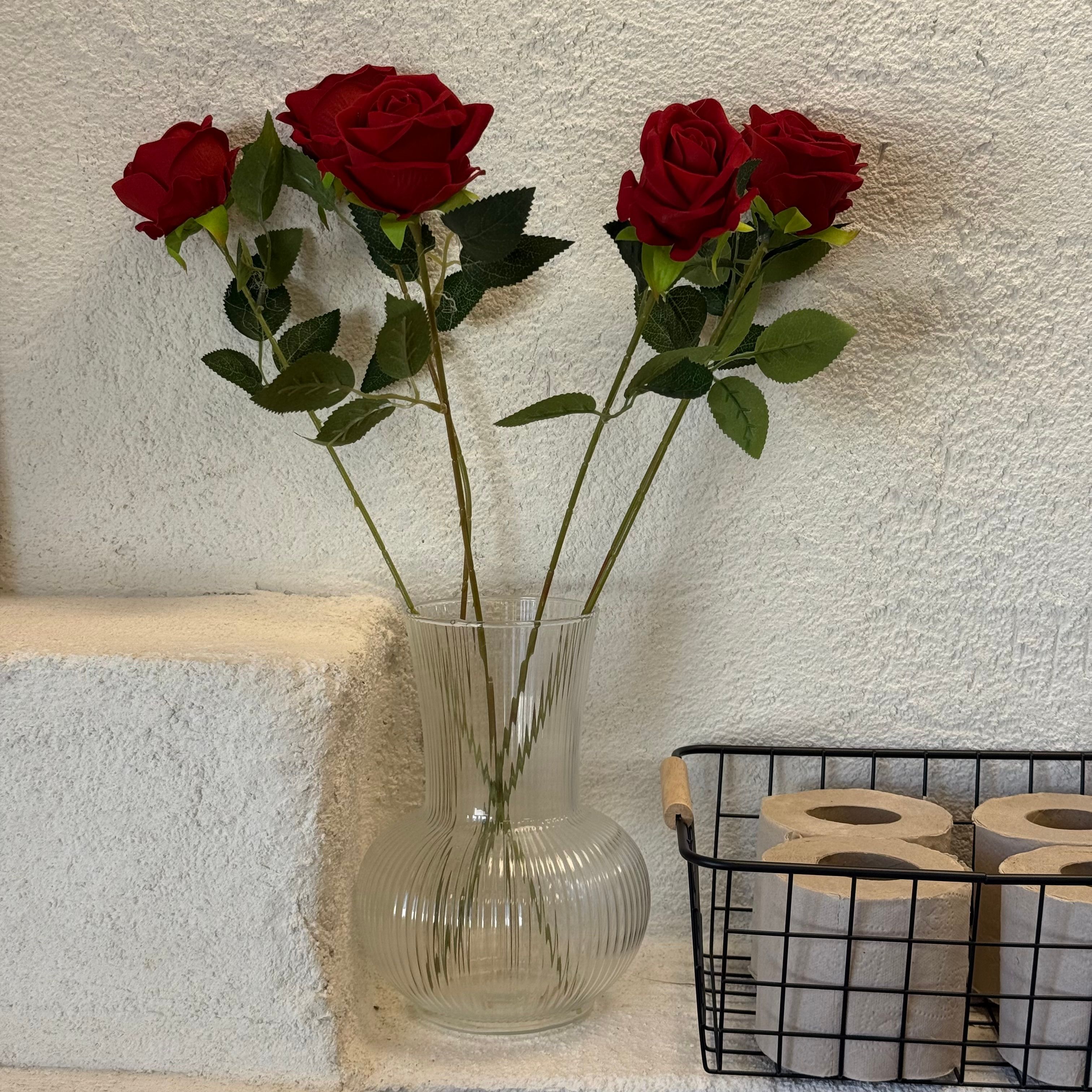 Rose Yapay Buket Kırmızı 6 Adet 50 cm 