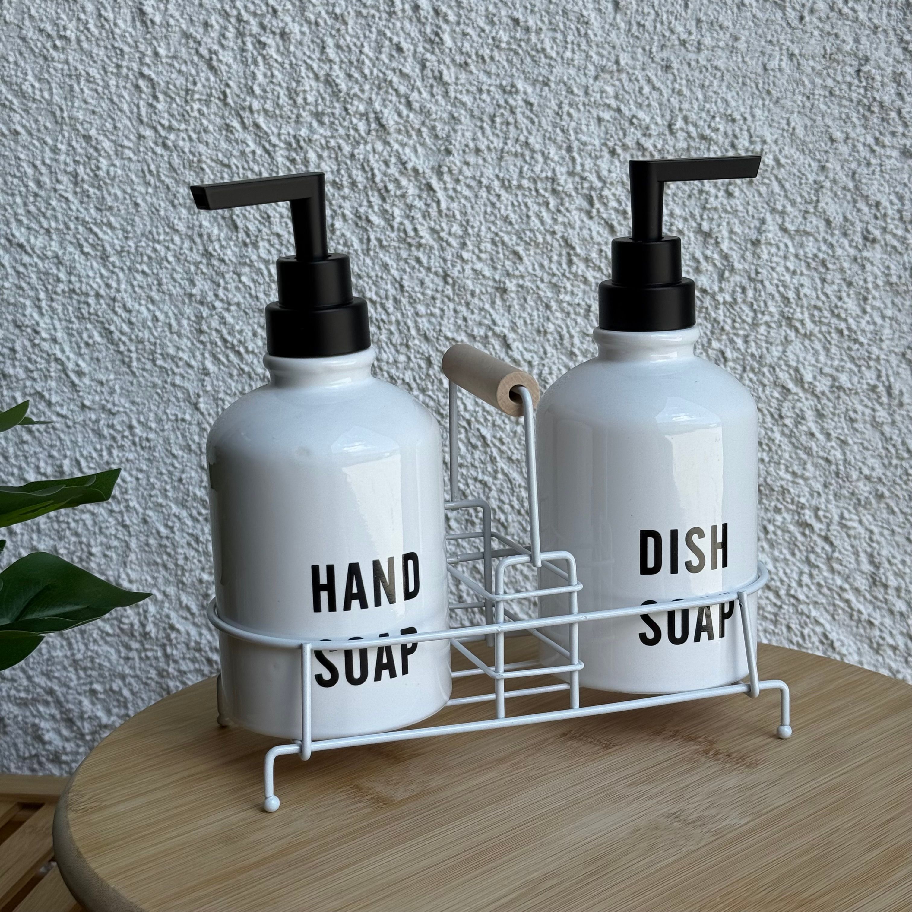 Tonish Standlı Sıvı Sabunluk Seti Beyaz 