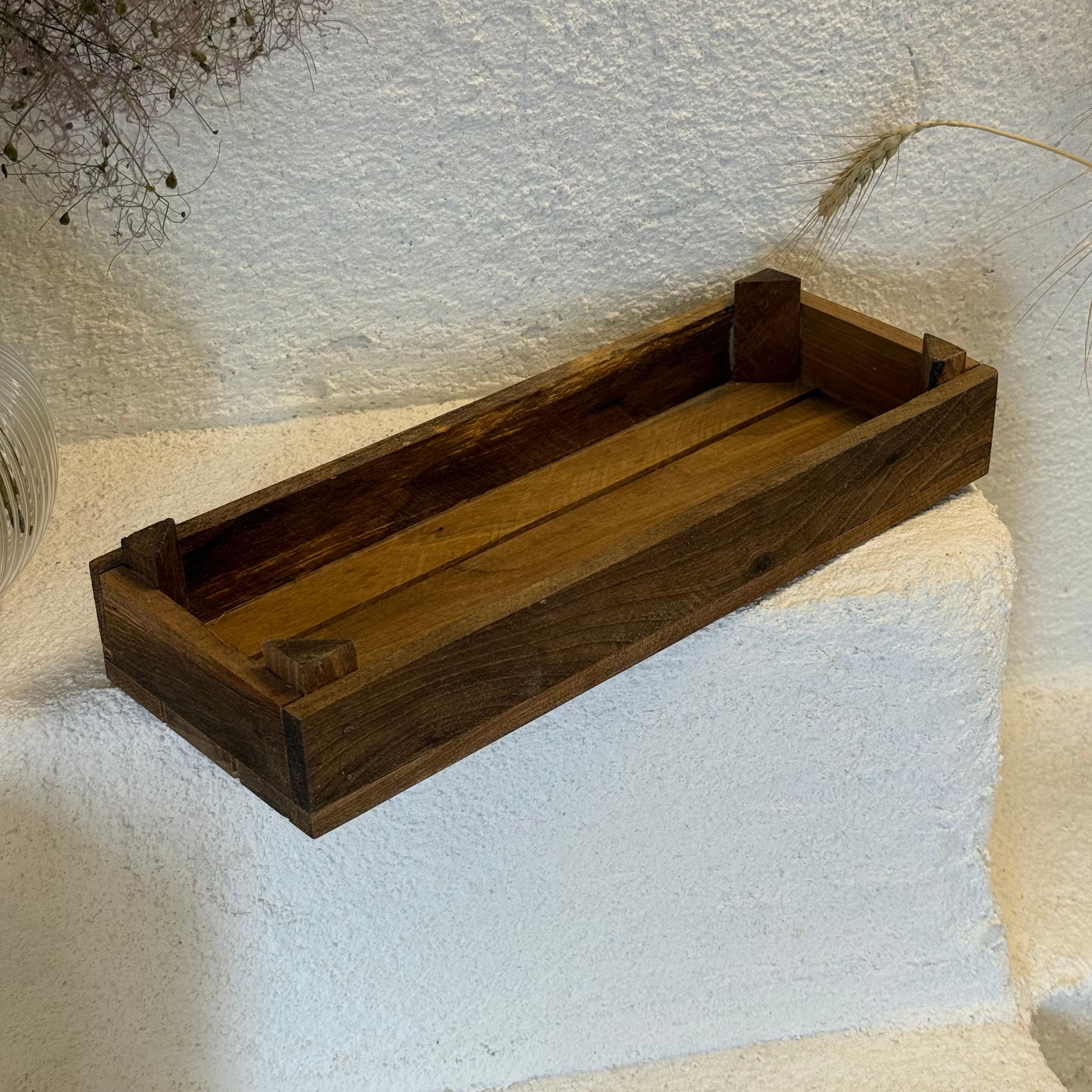 Dekoratif Ahşap Dikdörtgen Stand 32x12 cm