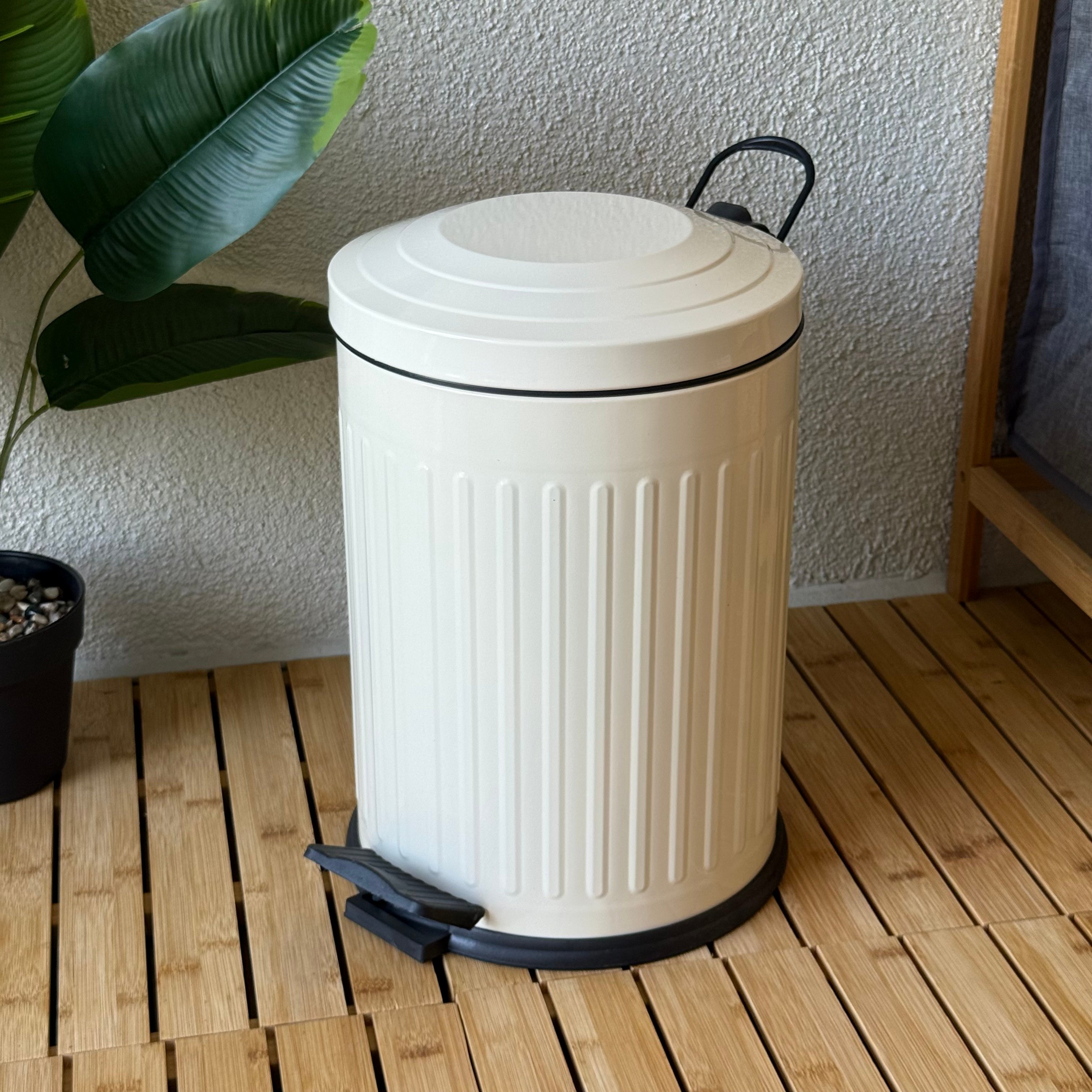 ZRA Vintage Çöp Kovası 12 Litre Krem 