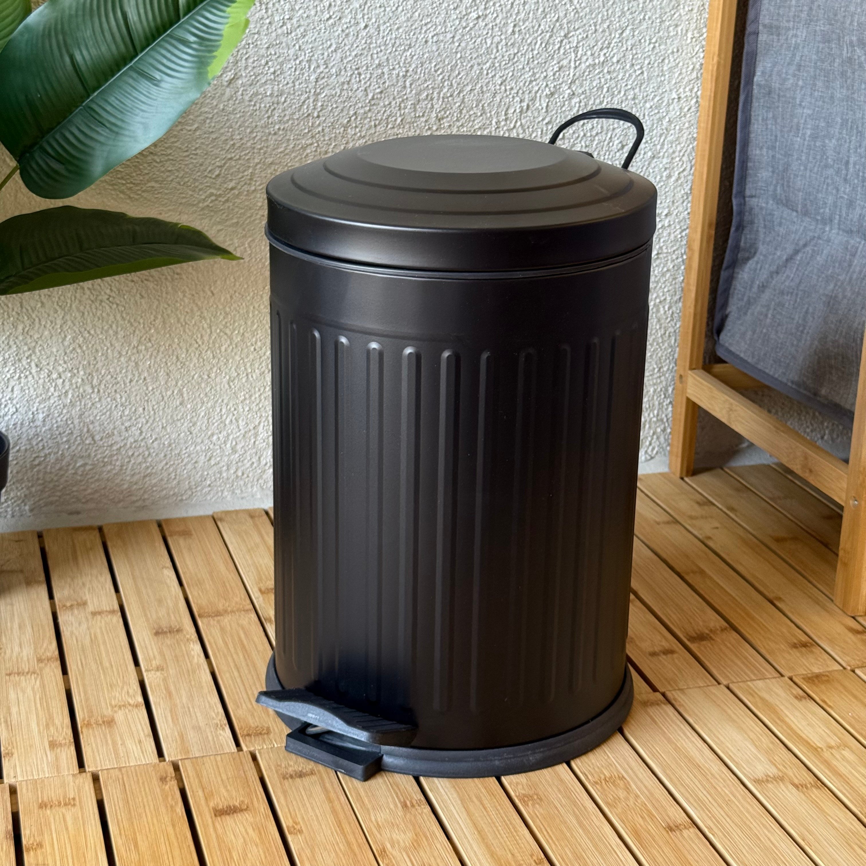 ZRA Vintage Çöp Kovası 12 Litre Mat Siyah 