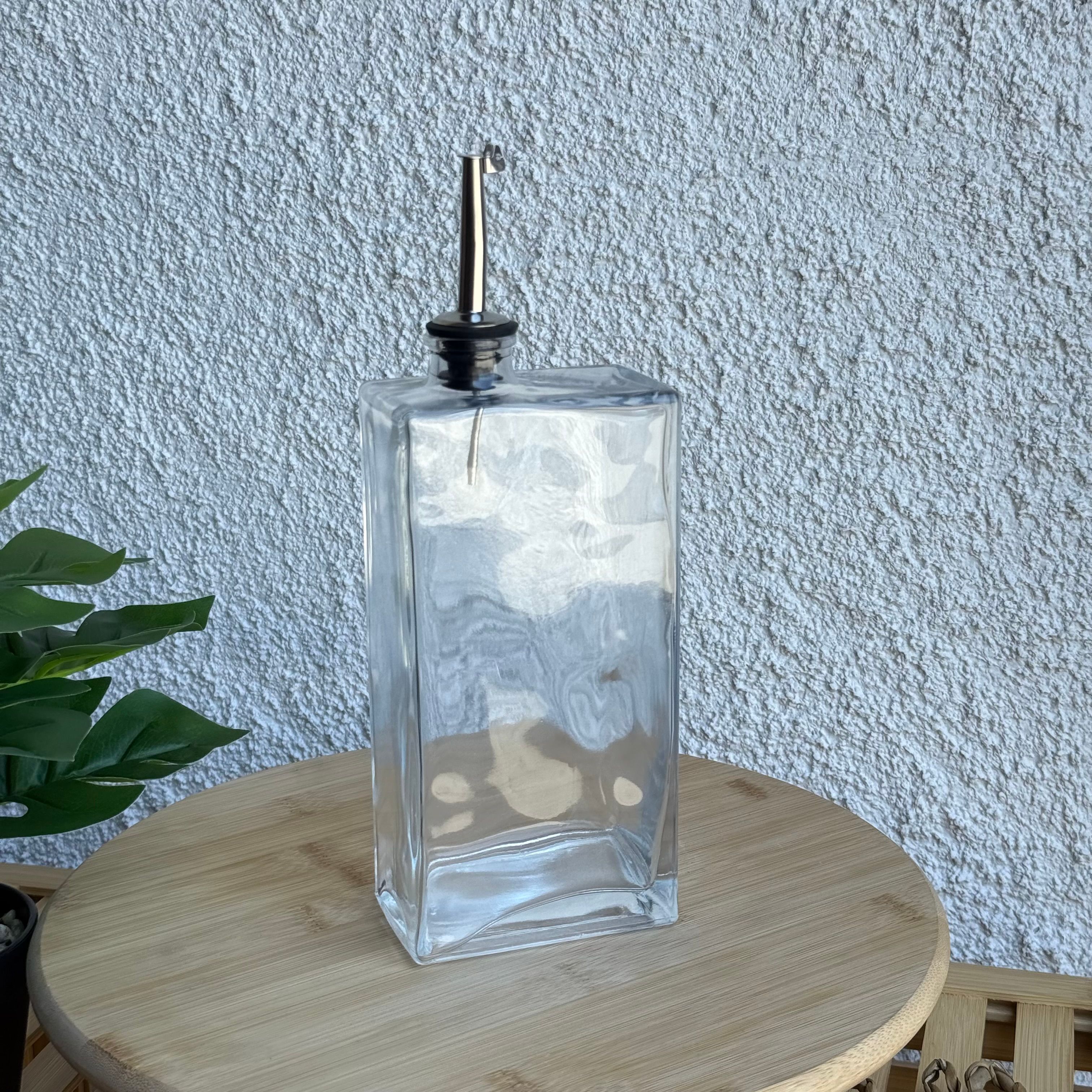 Barotti Dikdörtgen Cam Yağdanlık 750 ML Gümüş 