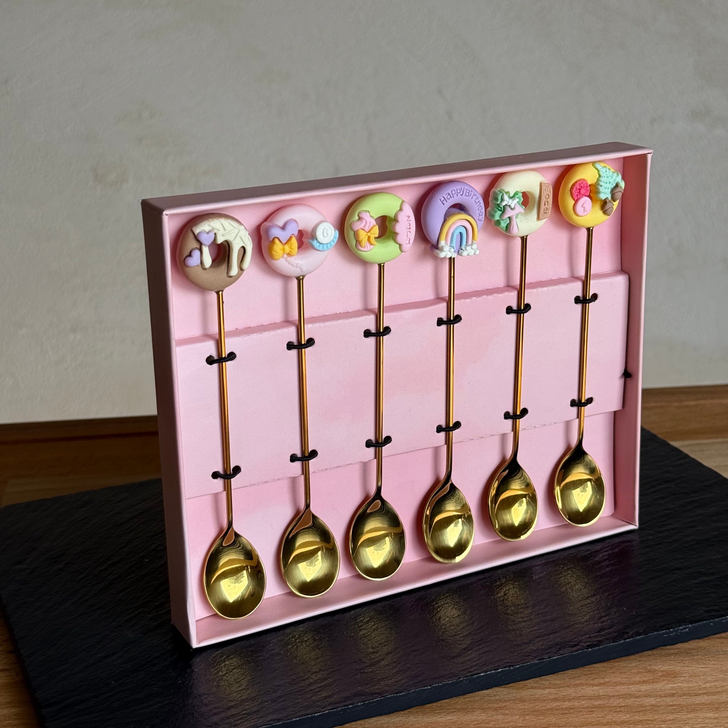 Happy Birthday 6 Lı Tatlı Kaşık Gold 14 cm
