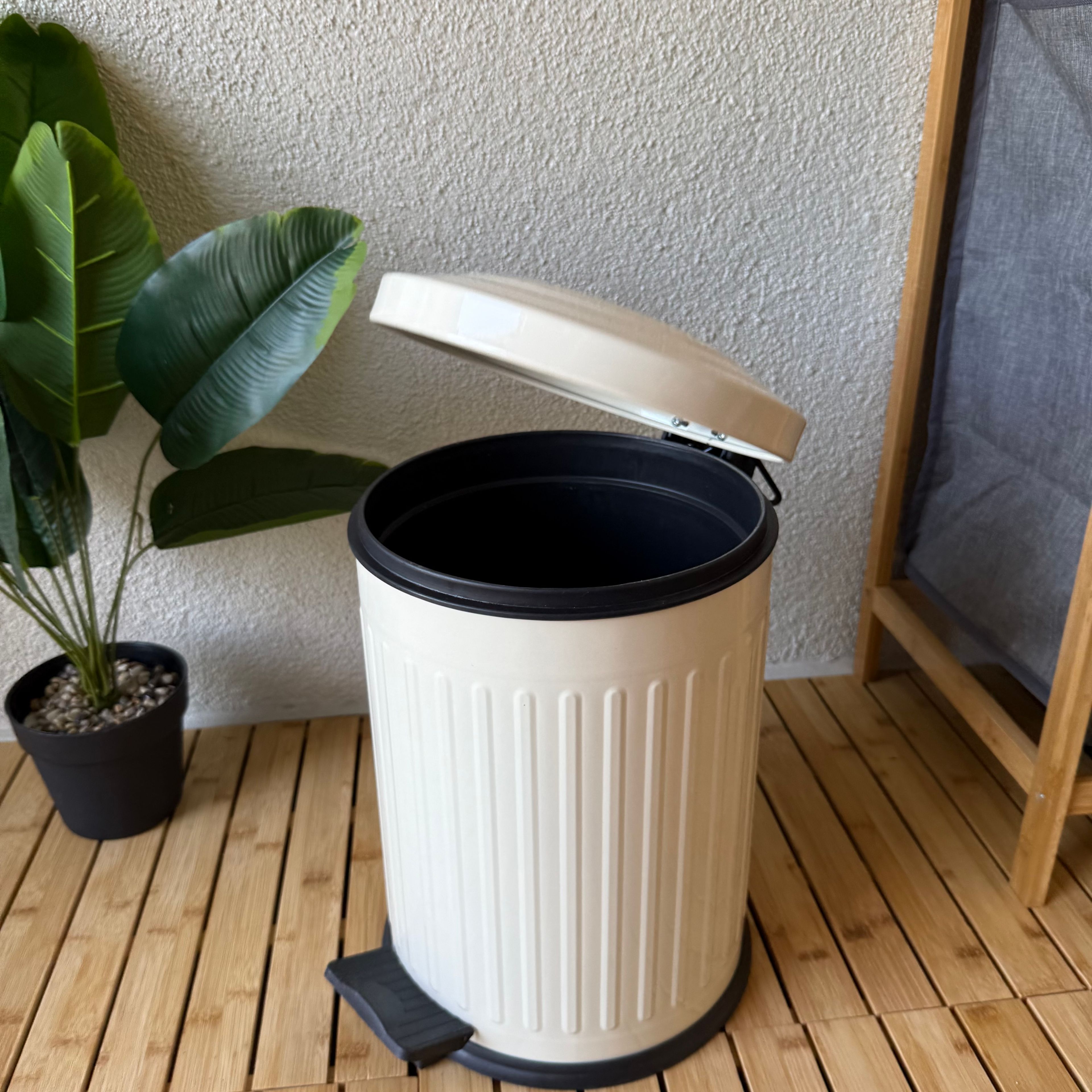 ZRA Vintage Çöp Kovası 12 Litre Krem 
