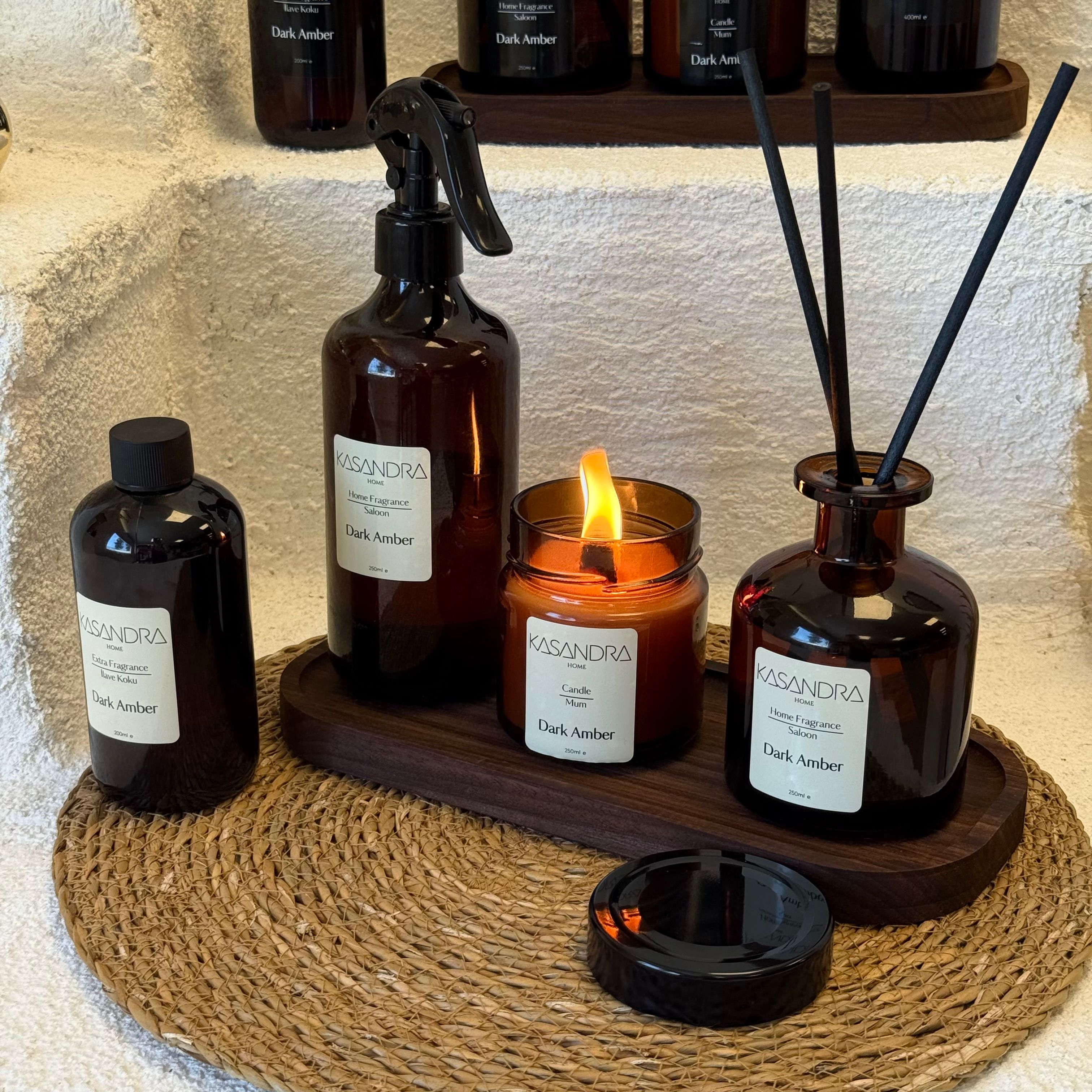 Kasandra Home Pinterest Banyo Set 5 Parça Dark Amber Kokulu (KRAFT-KREM)