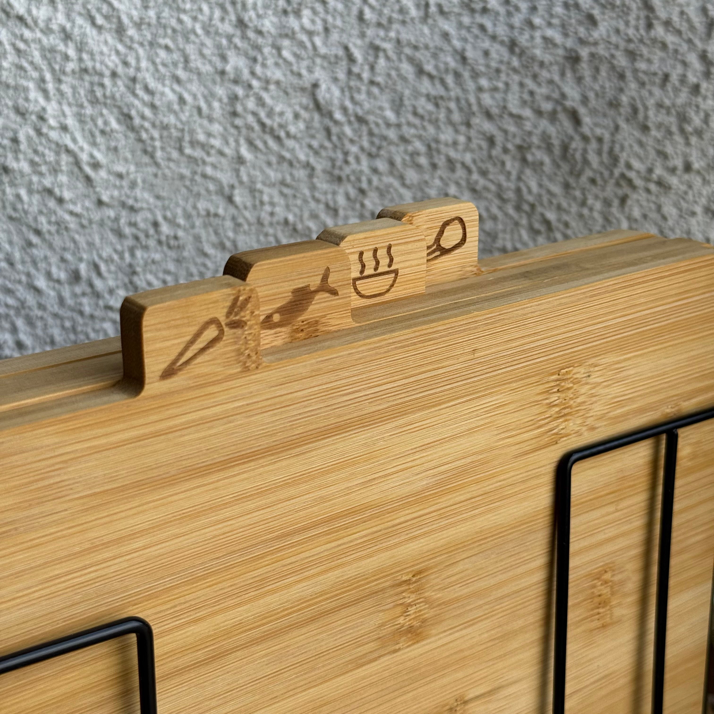 Metal Standlı 4 Lü Set Kesme Tahtası 