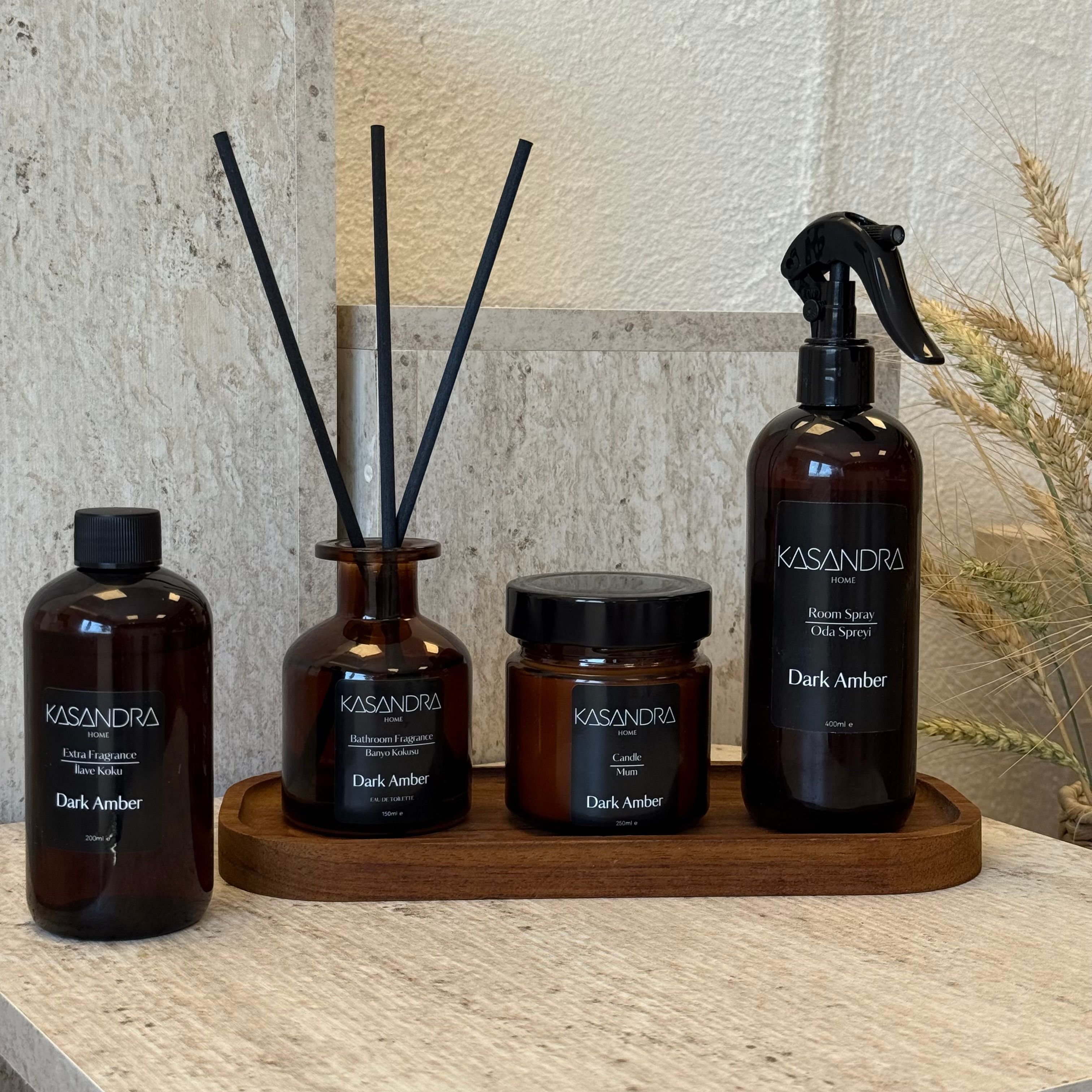 Kasandra Home Pinterest Banyo Set 5 Parça Dark Amber Kokulu (SİYAH)