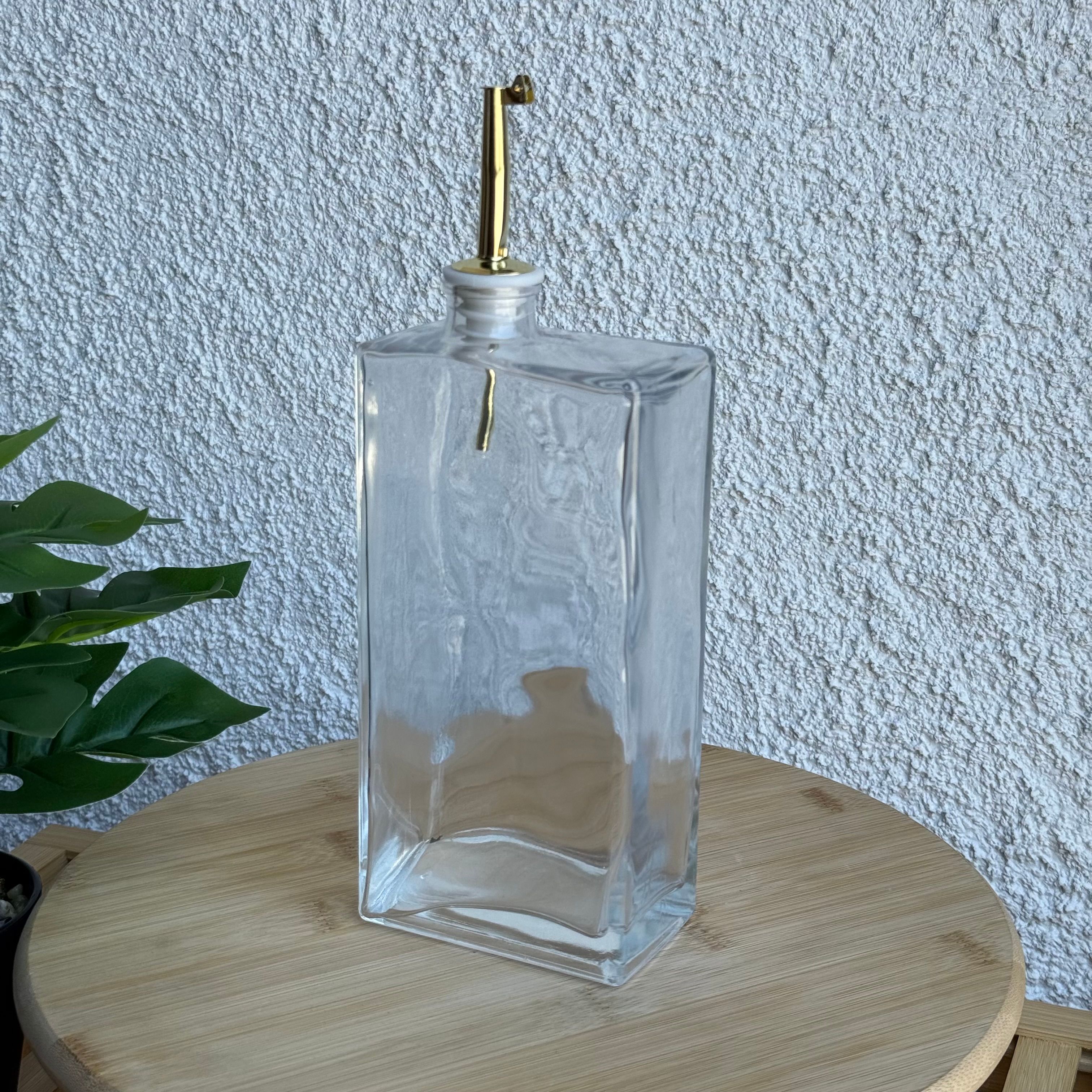 Barotti Dikdörtgen Cam Yağdanlık 750 ML Gold 