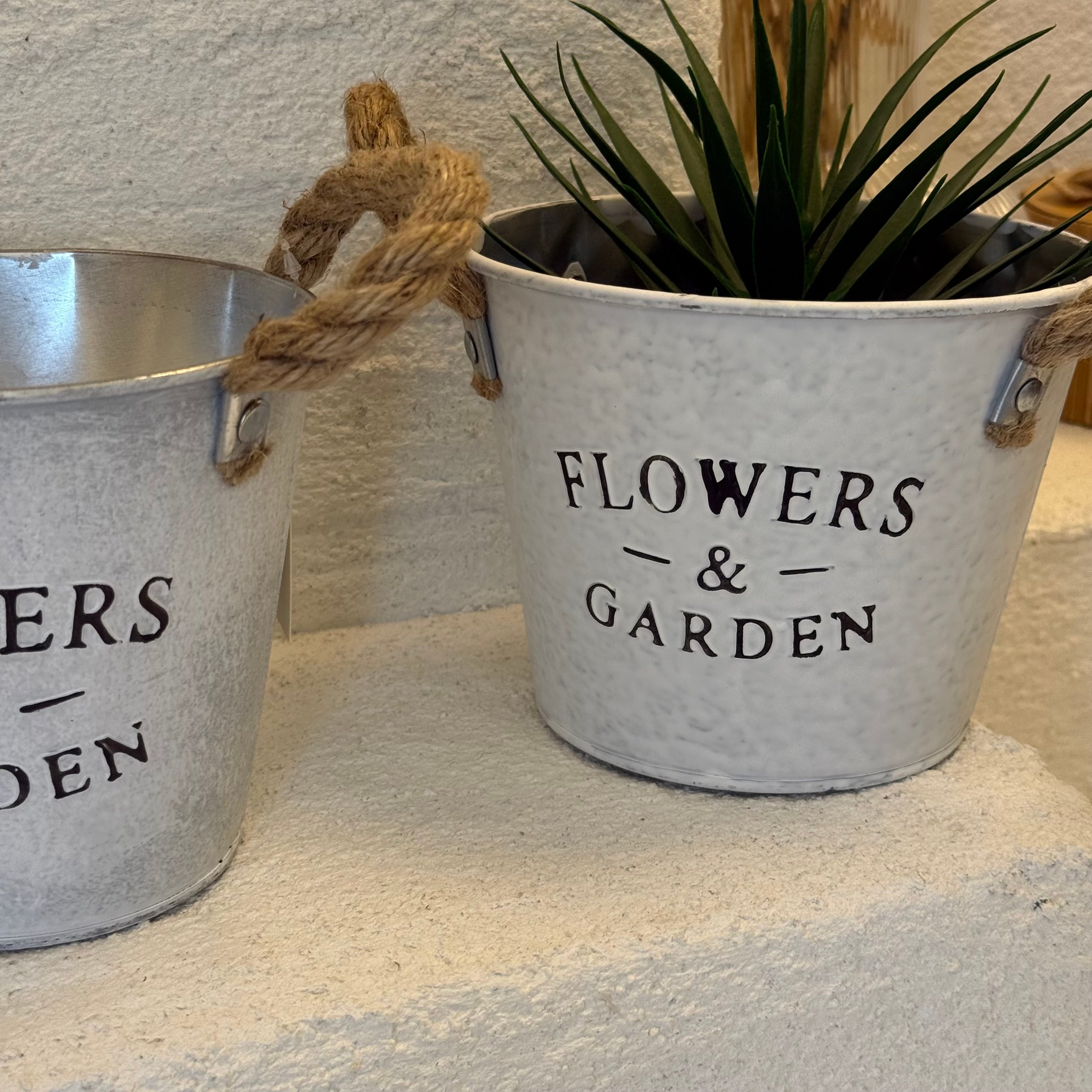 Flowers Garden İki Boy Saksı Gri 