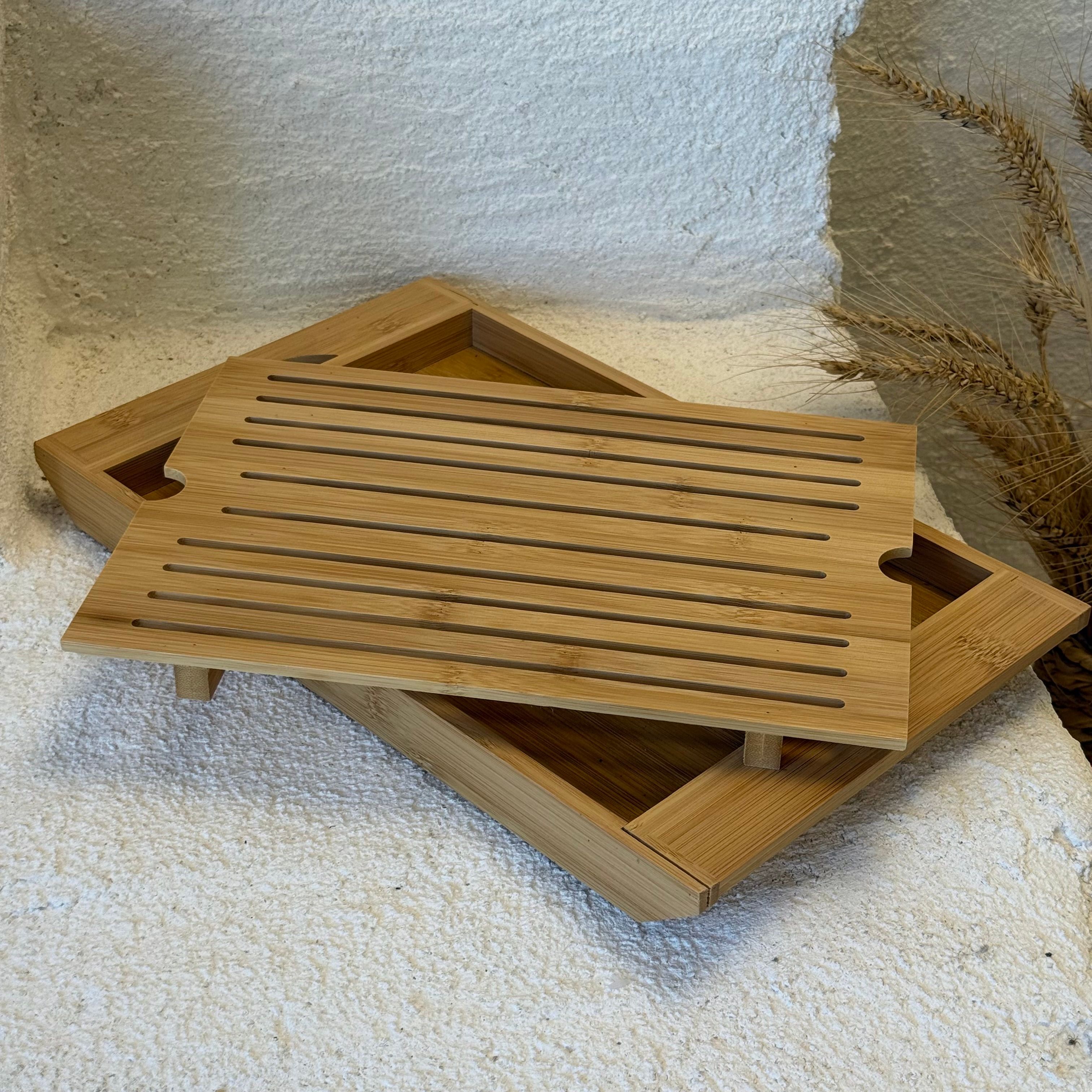 Bambu Ekmek Kesme ve Kırıntı Toplayıcı 37x22 cm 