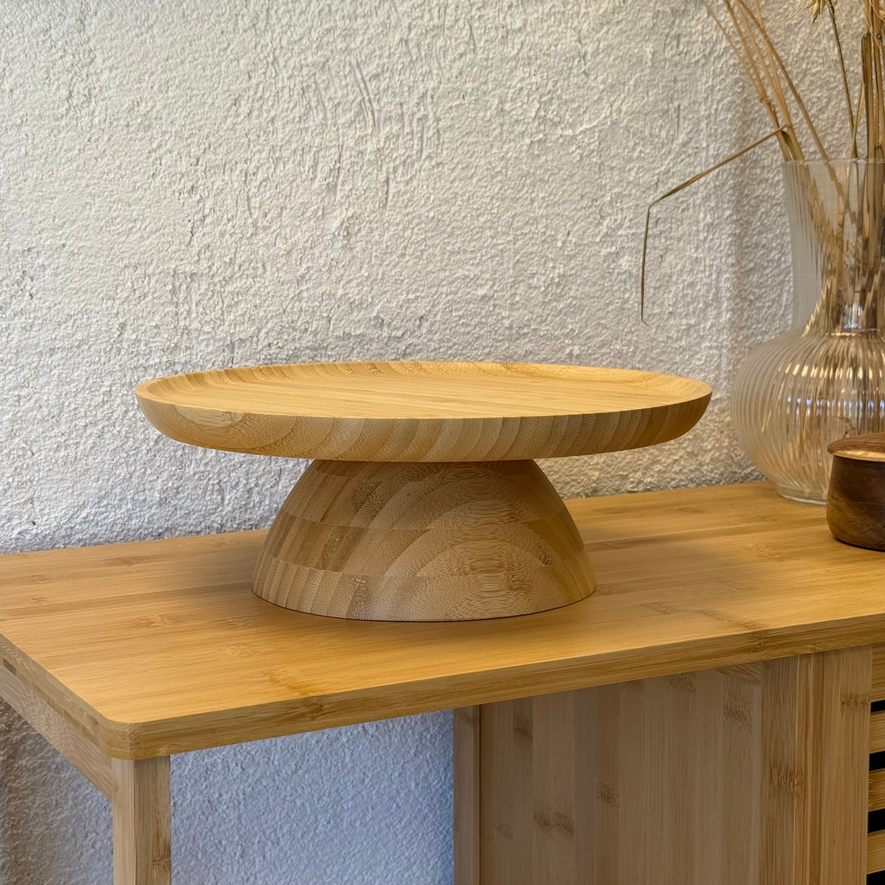 Bambu Yuvarlak Ayaklı Sunumluk 28 cm 