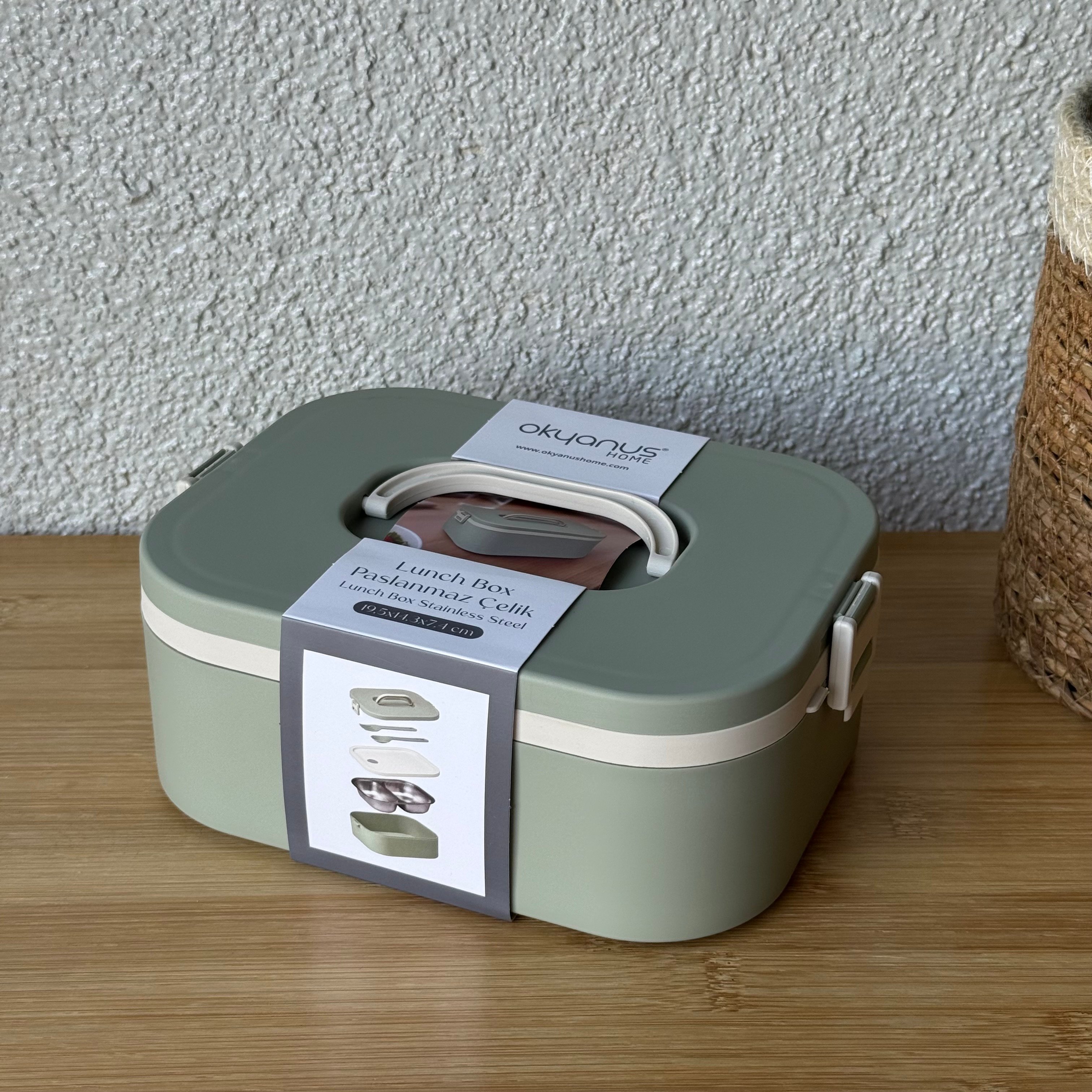 Okyanus Lunch Box Paslanmaz Çelik Yeşil 19,5x14,3x7,4 CM 