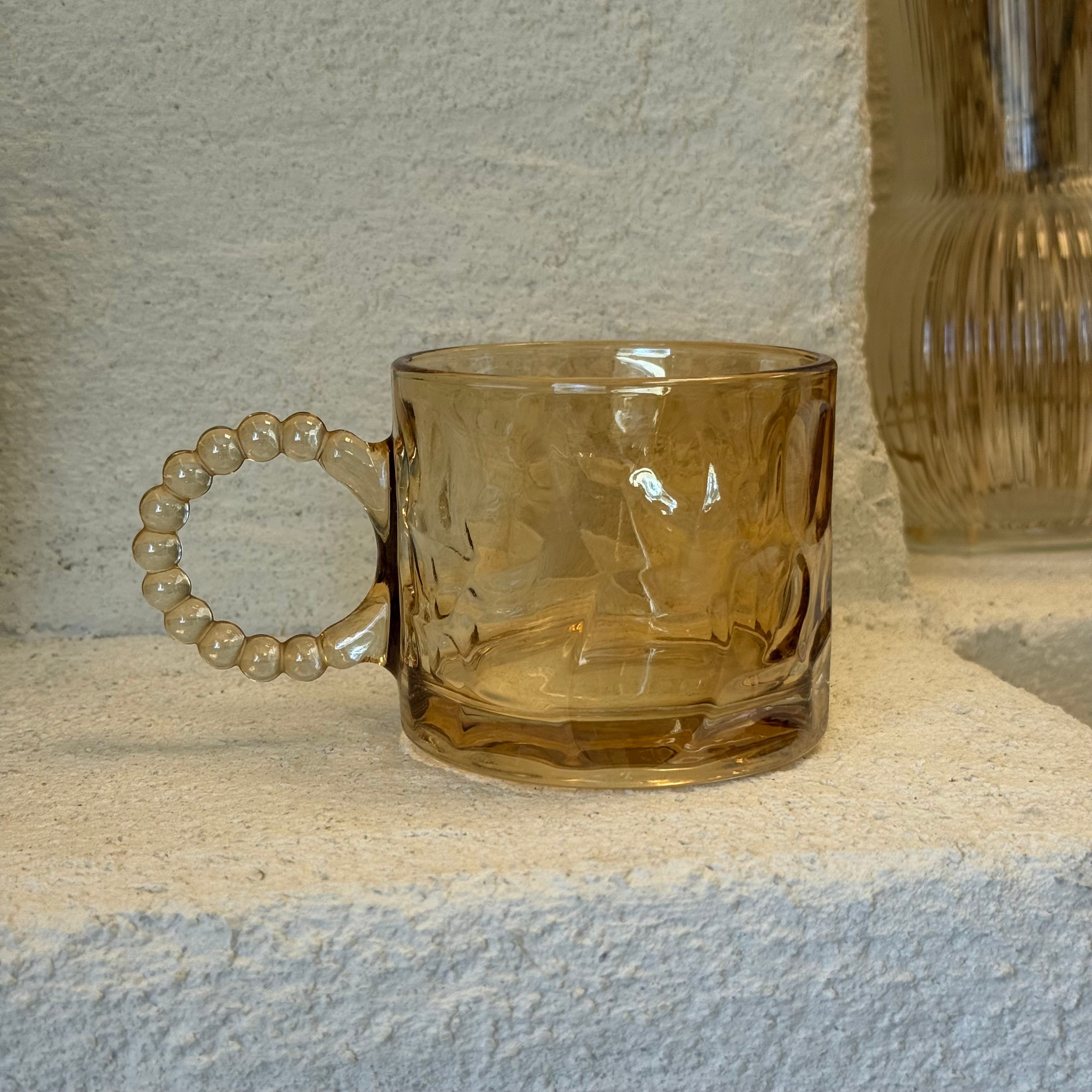 Boncuk Cam Nescafe Kupa Gold 9x7 cm 
