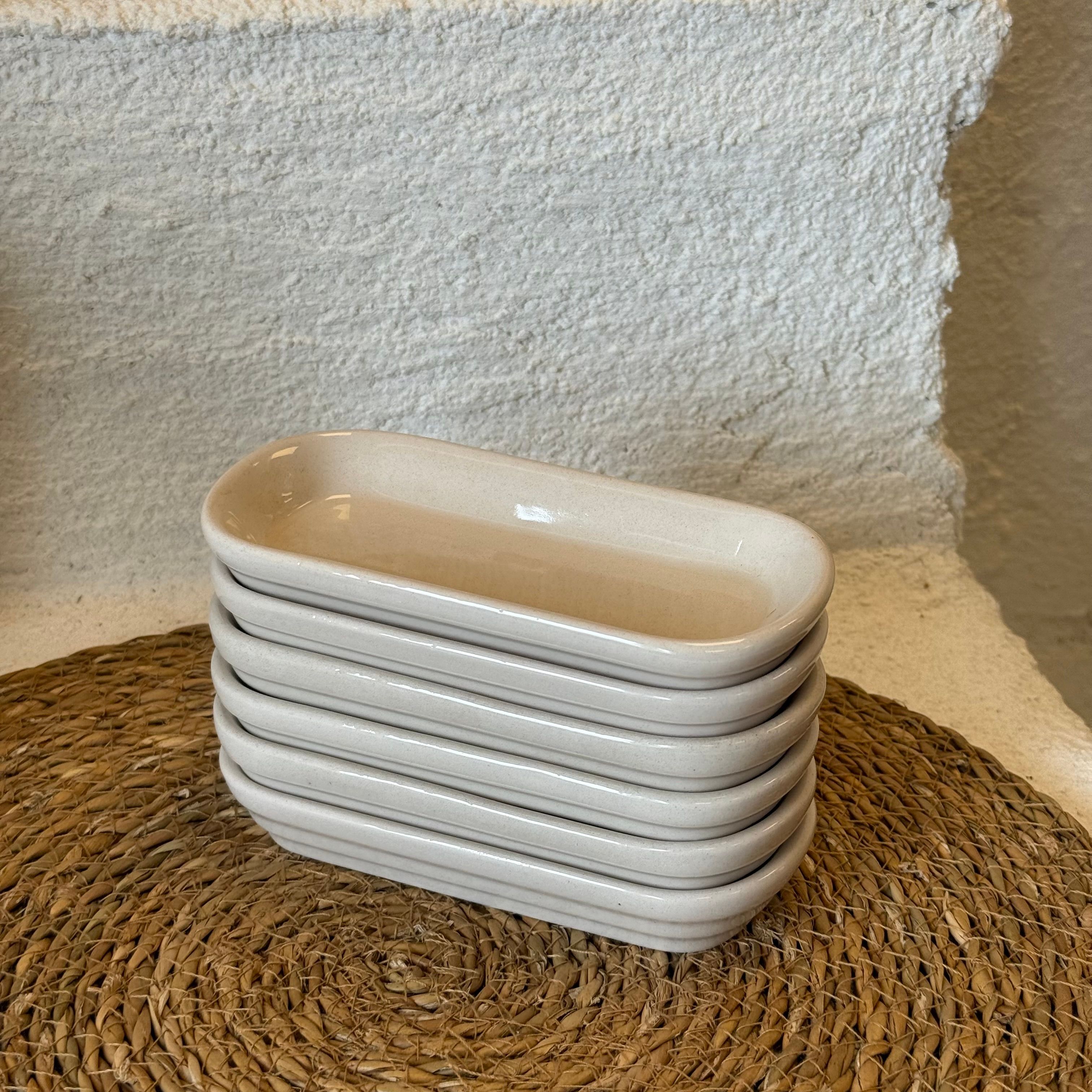Buemos Oval Seramik Kahvaltılık 6 Adet 15x7 cm