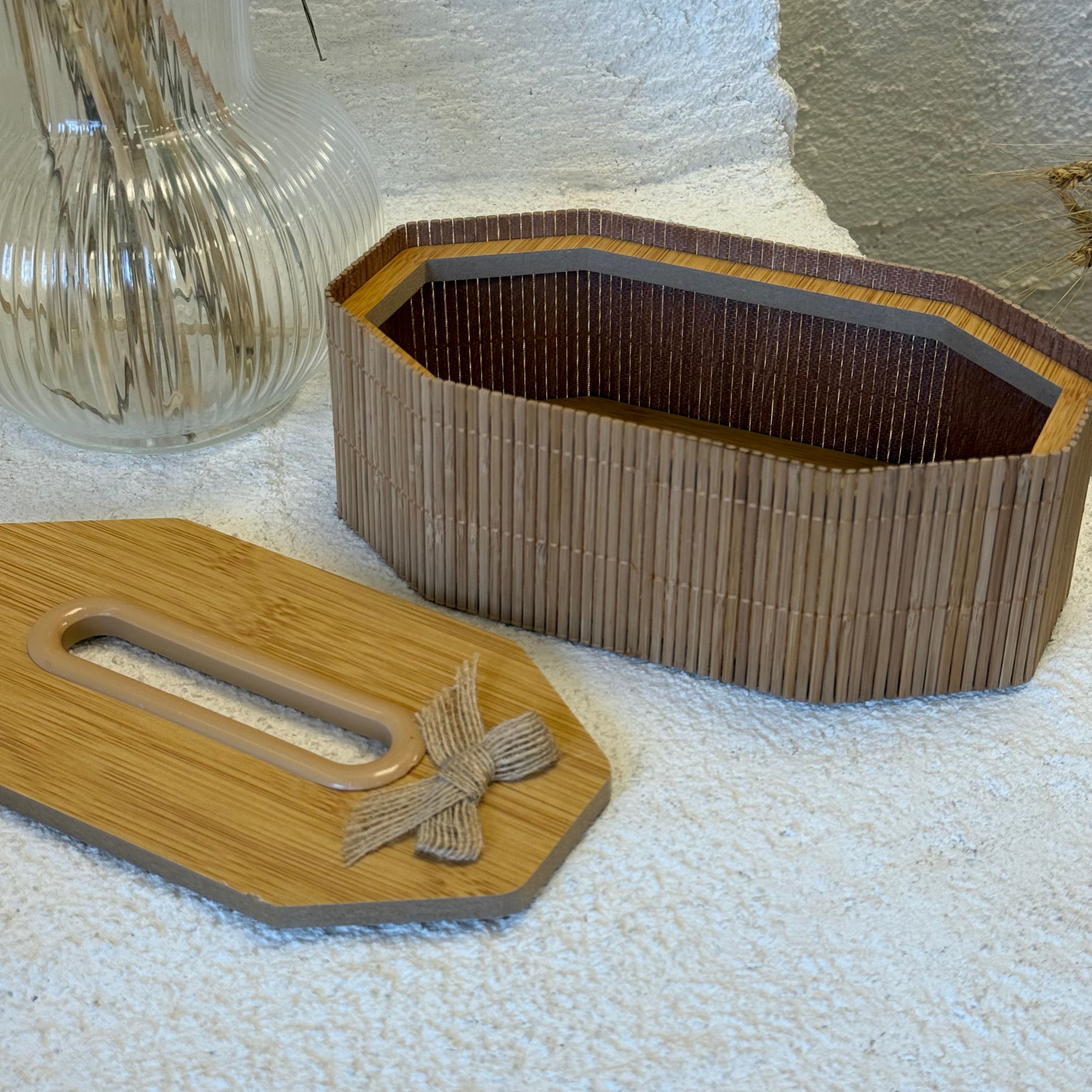 Amison Bambu Sekizgen Peçetelik 22x12x7,5 cm 