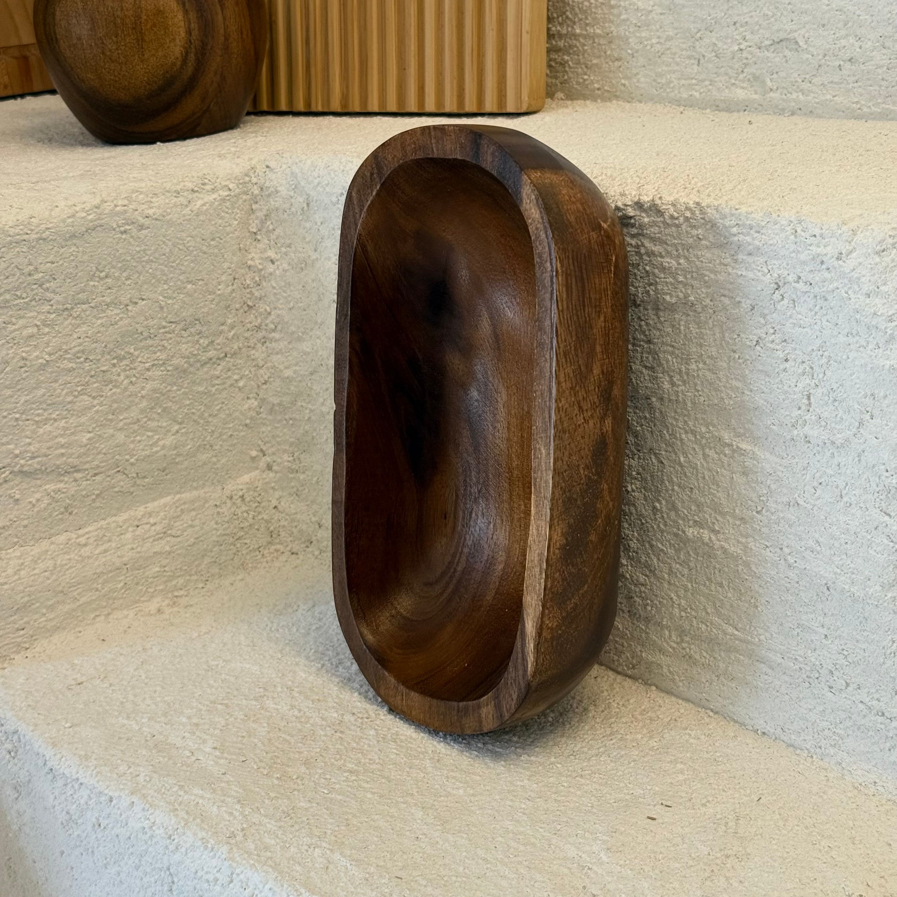 Mars Oval Kalın Akasya Ağacı Sunumluk Kase 23,5x13 cm 