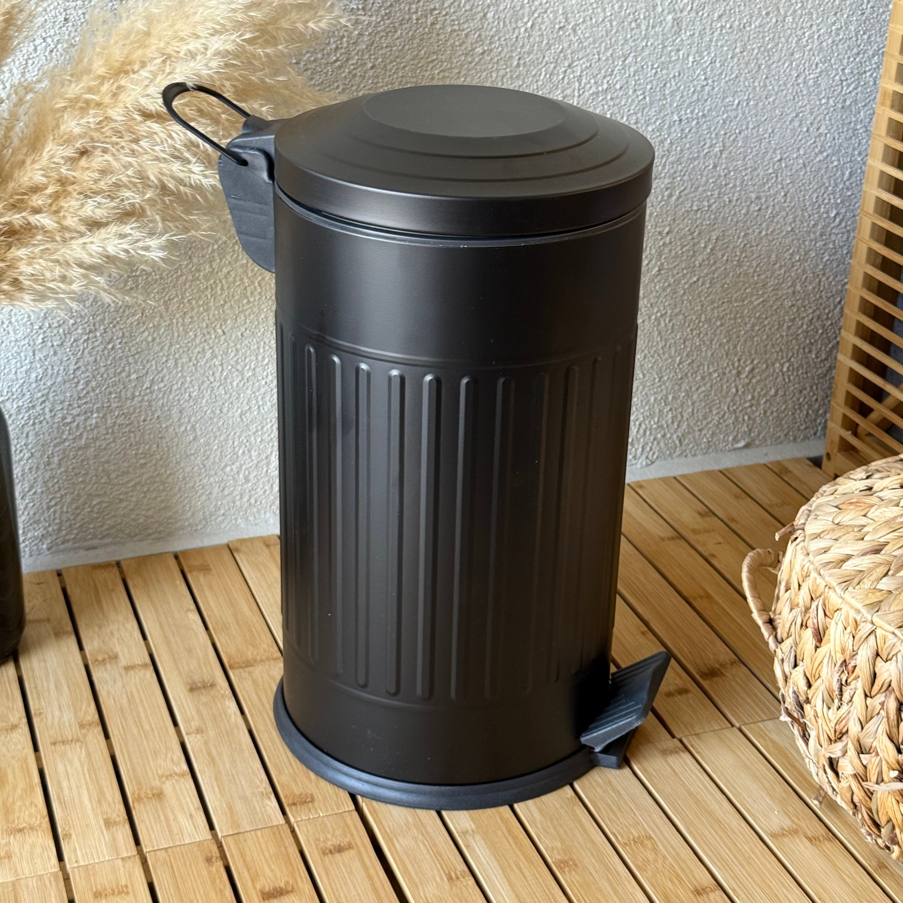 ZRA Vintage Çop Kovası 16 Litre Mat Siyah 
