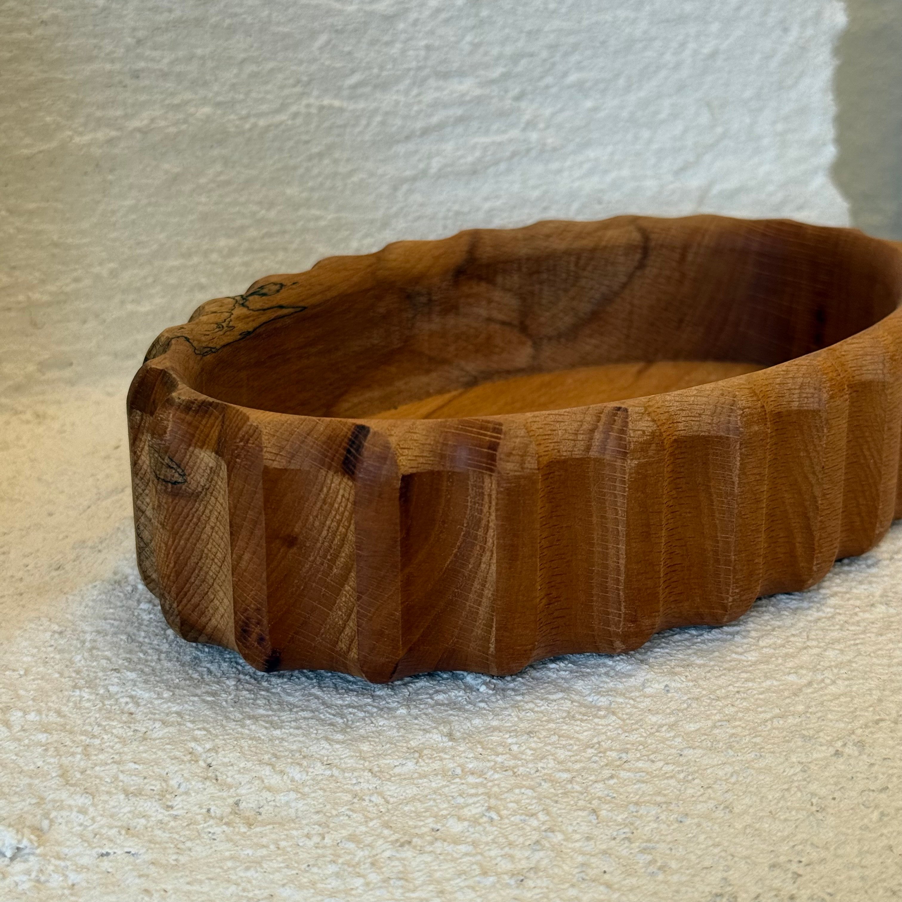 Dekoratif Oval Ahşap Sunumluk 25x15,5x5,5 cm 