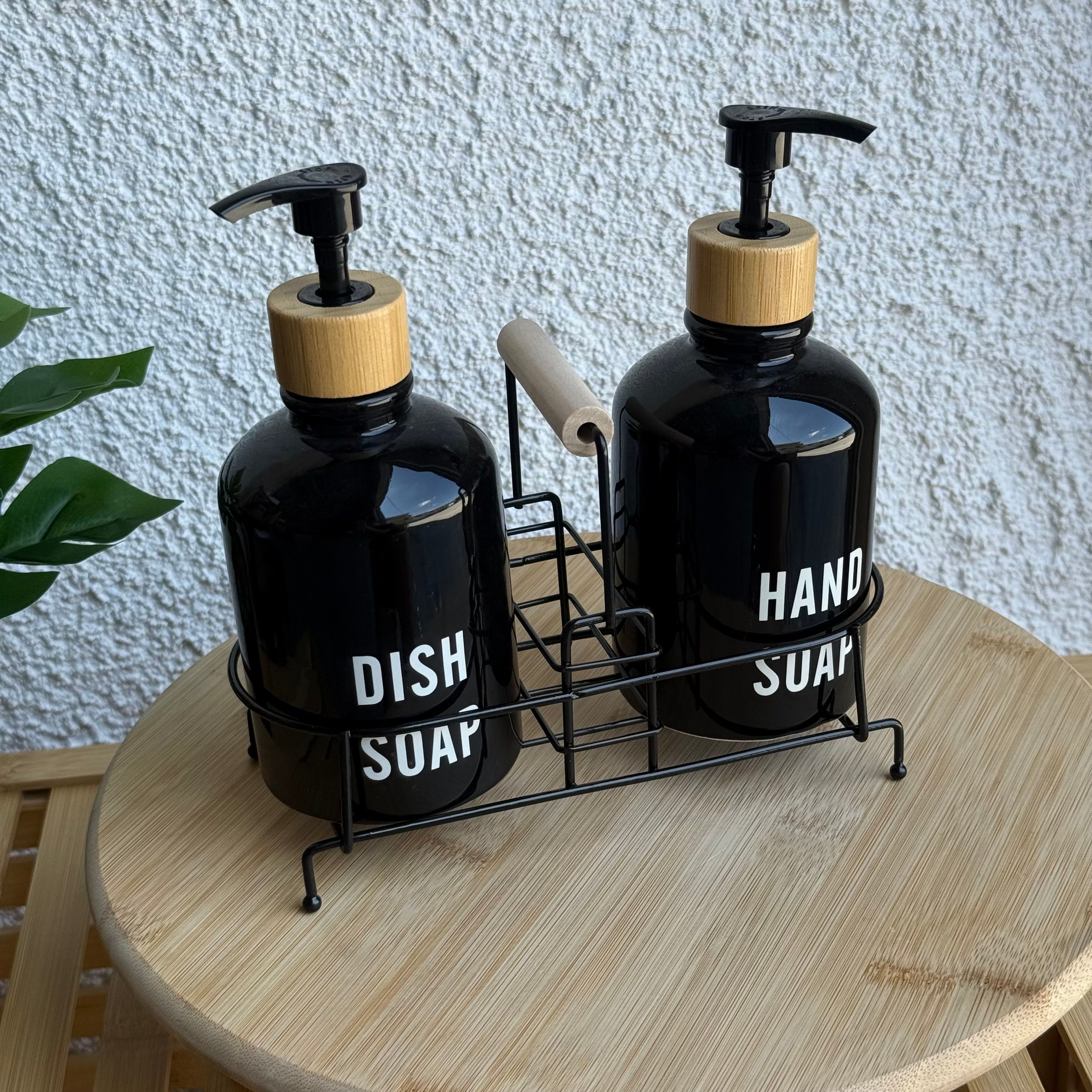 Tidy Standlı Sıvı Sabunluk Seti Siyah 
