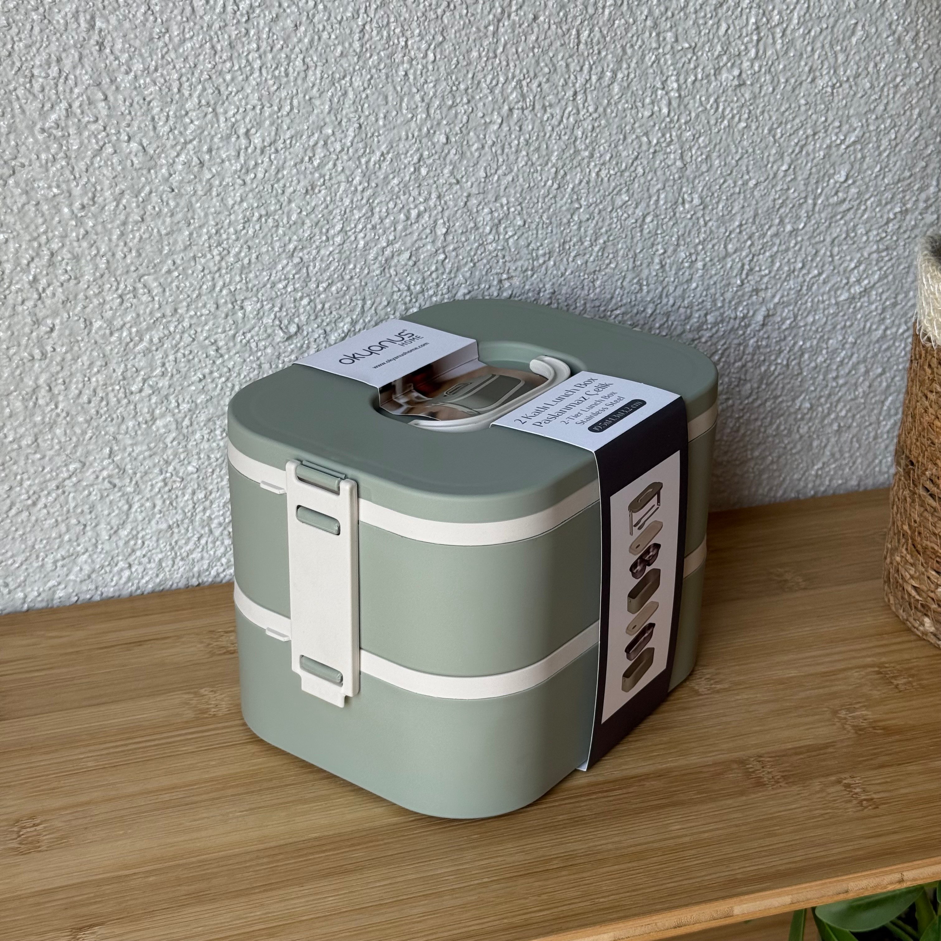 Okyanus 2 Katlı Lunch Box Yeşil 19,5x14,3x13,2 CM 