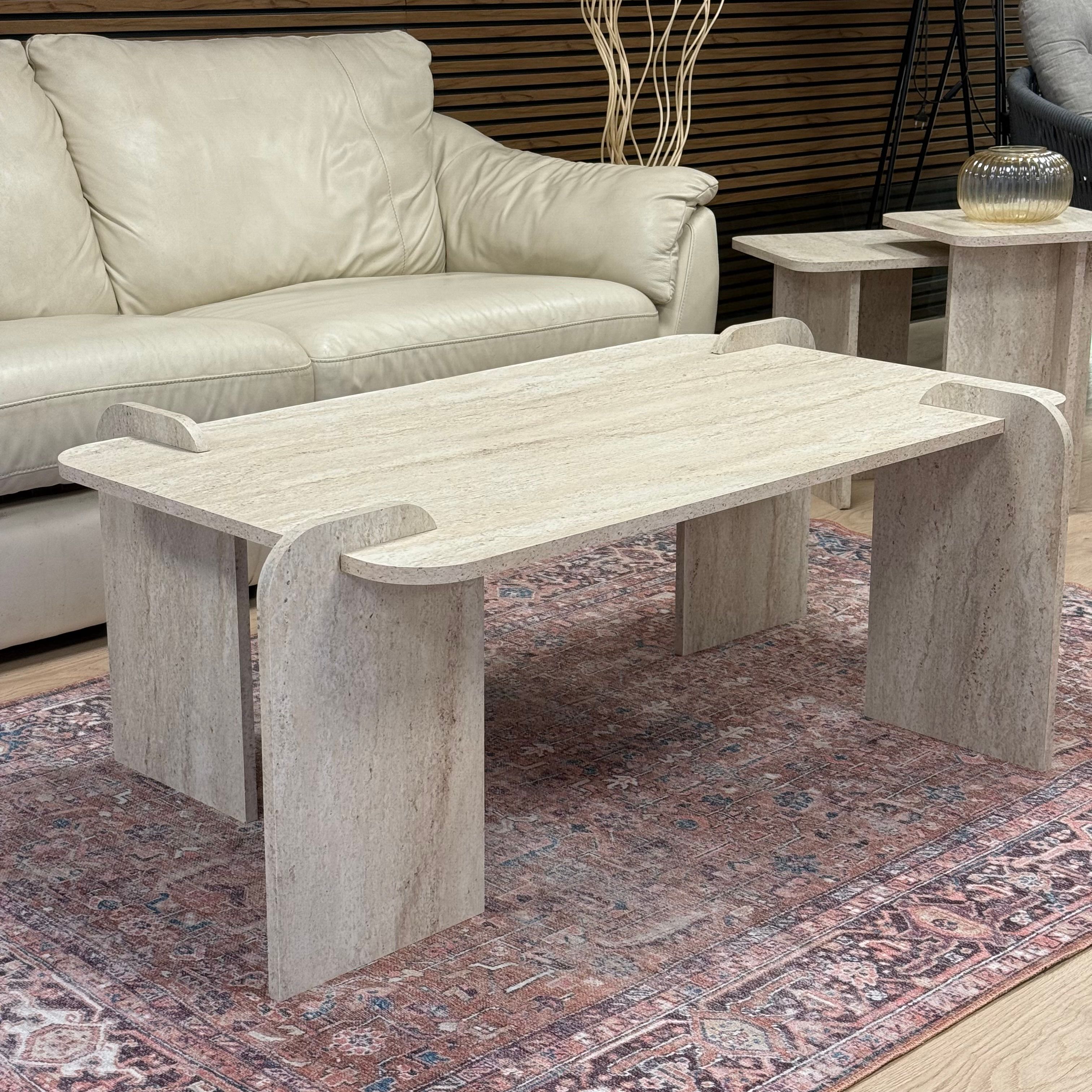 Pinterest, Traverten Desen, Büyük Boy, Orta Sehpa 120x70x46 cm (Lansman Fiyatı)