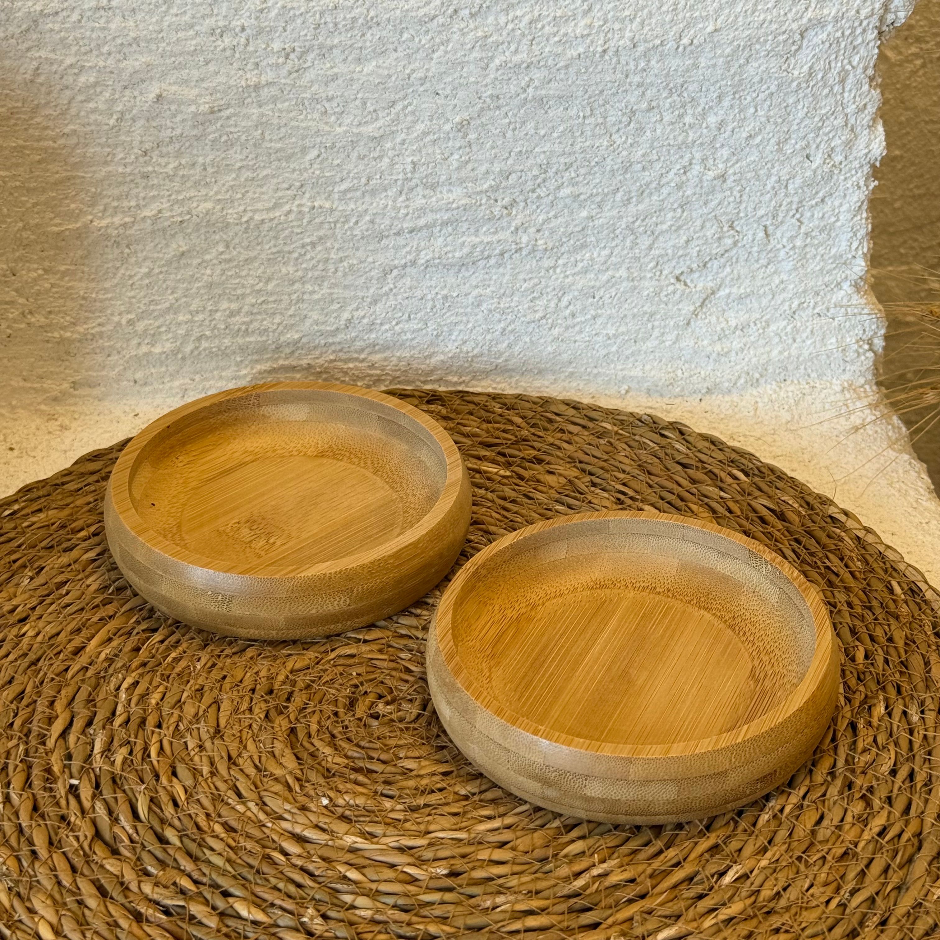 Eva Yuvarlak Büyük Boy Bambu Çerezlik 2 Adet 12x12 cm 