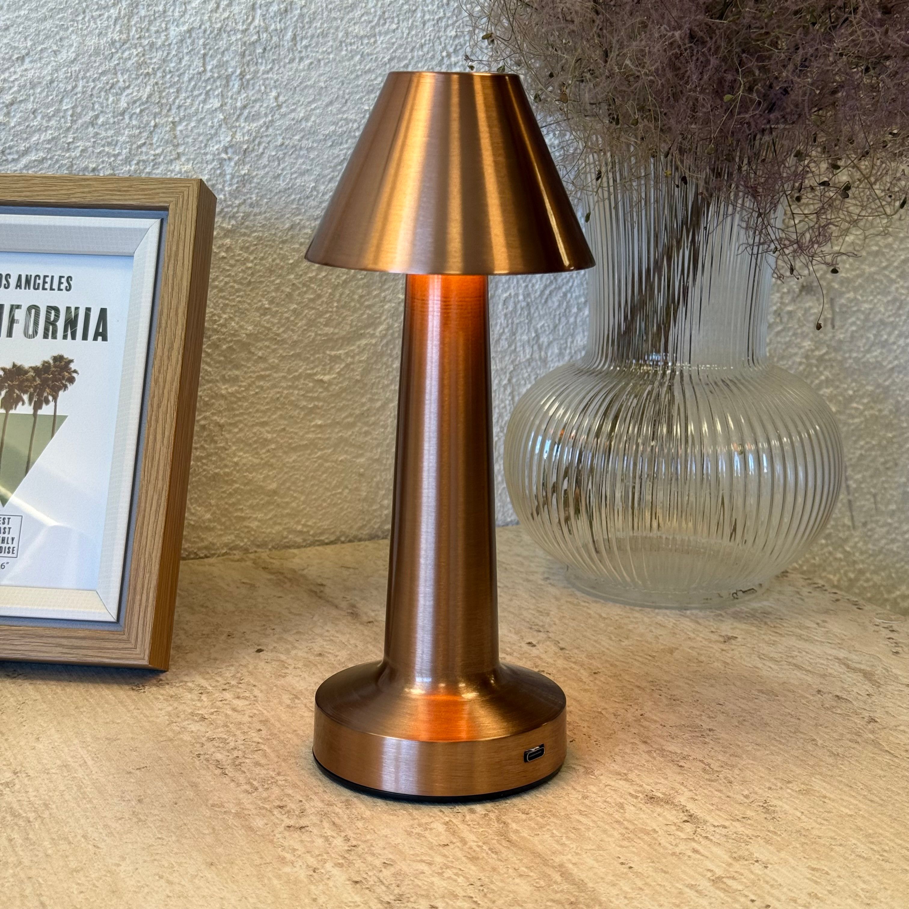 Mira Konik Masaüstü, 3 Fonksiyonlu Led Lamba Şarjlı 23 cm Rose