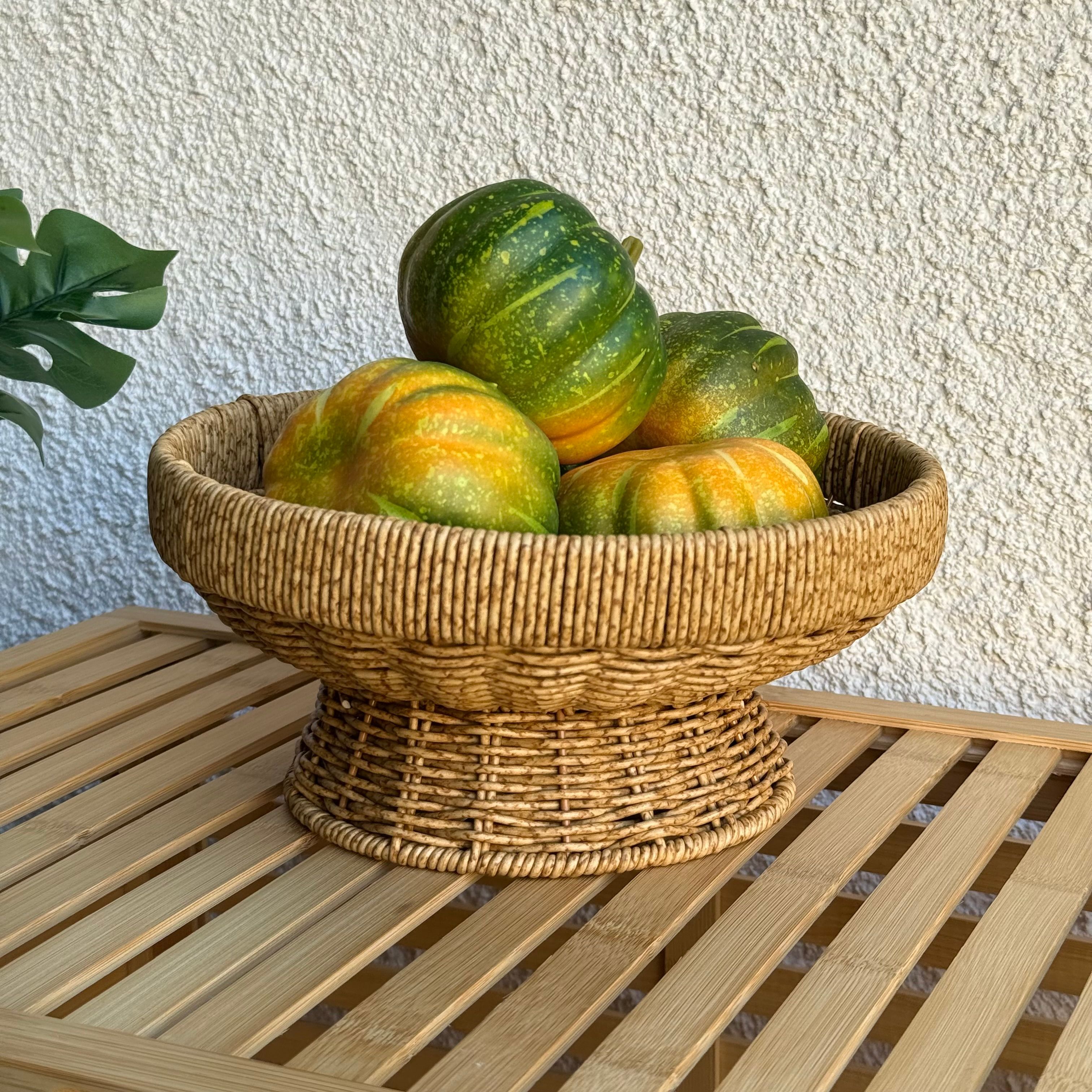 Sandy Rattan Ayaklı Meyvelik 25 cm Naturel 