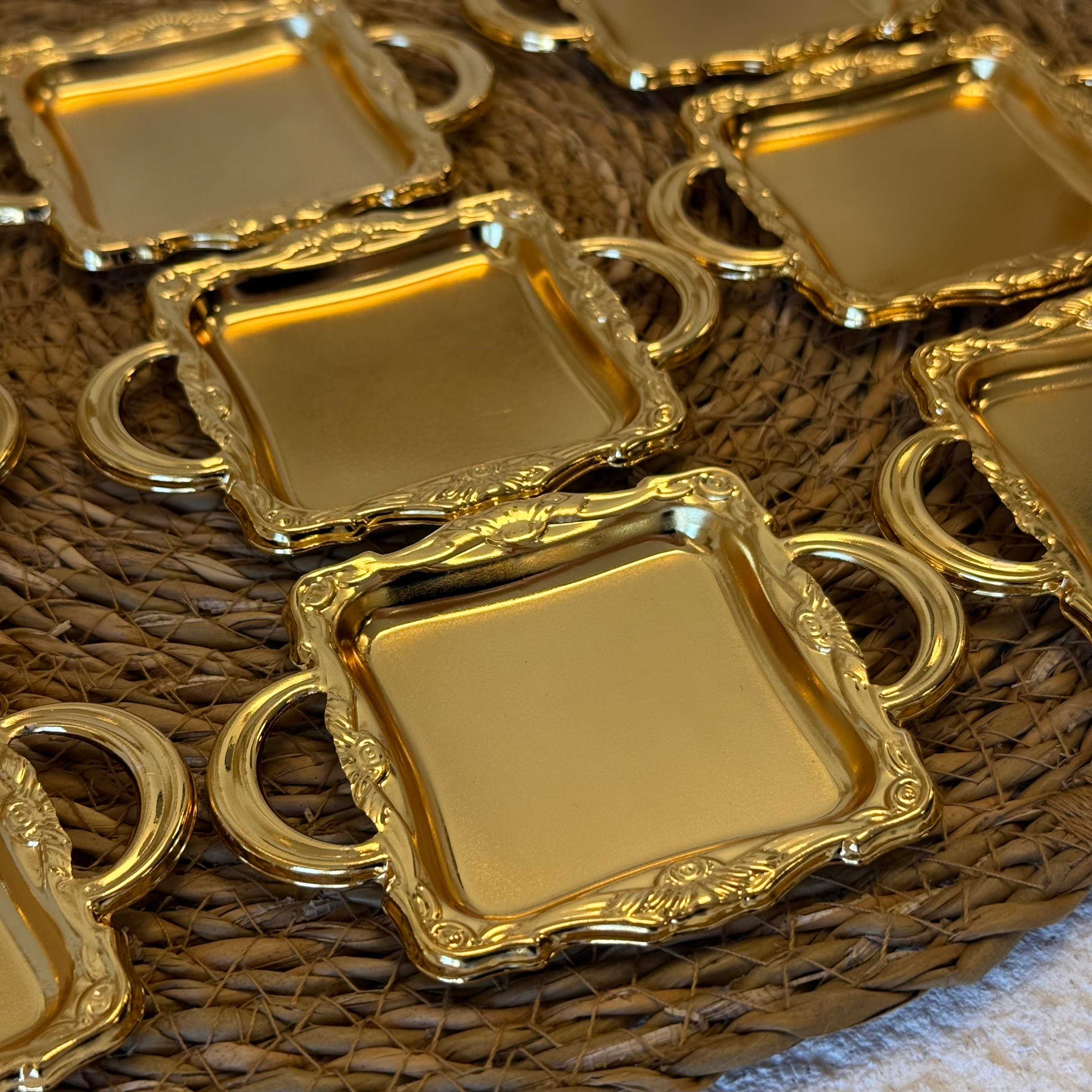 Mini Kare 12 Adet Sunumluk Gold 