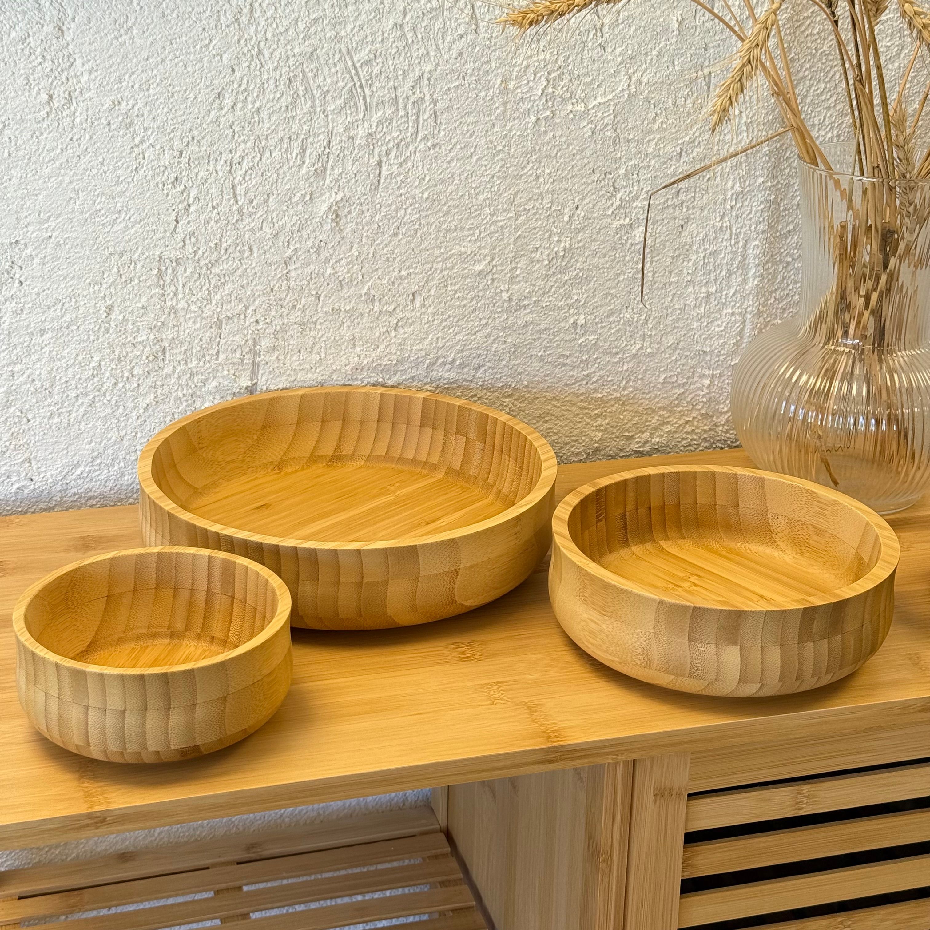 Bambu 3 Boy Yuvarlak Kase 24 cm, 18 cm, 13 cm 