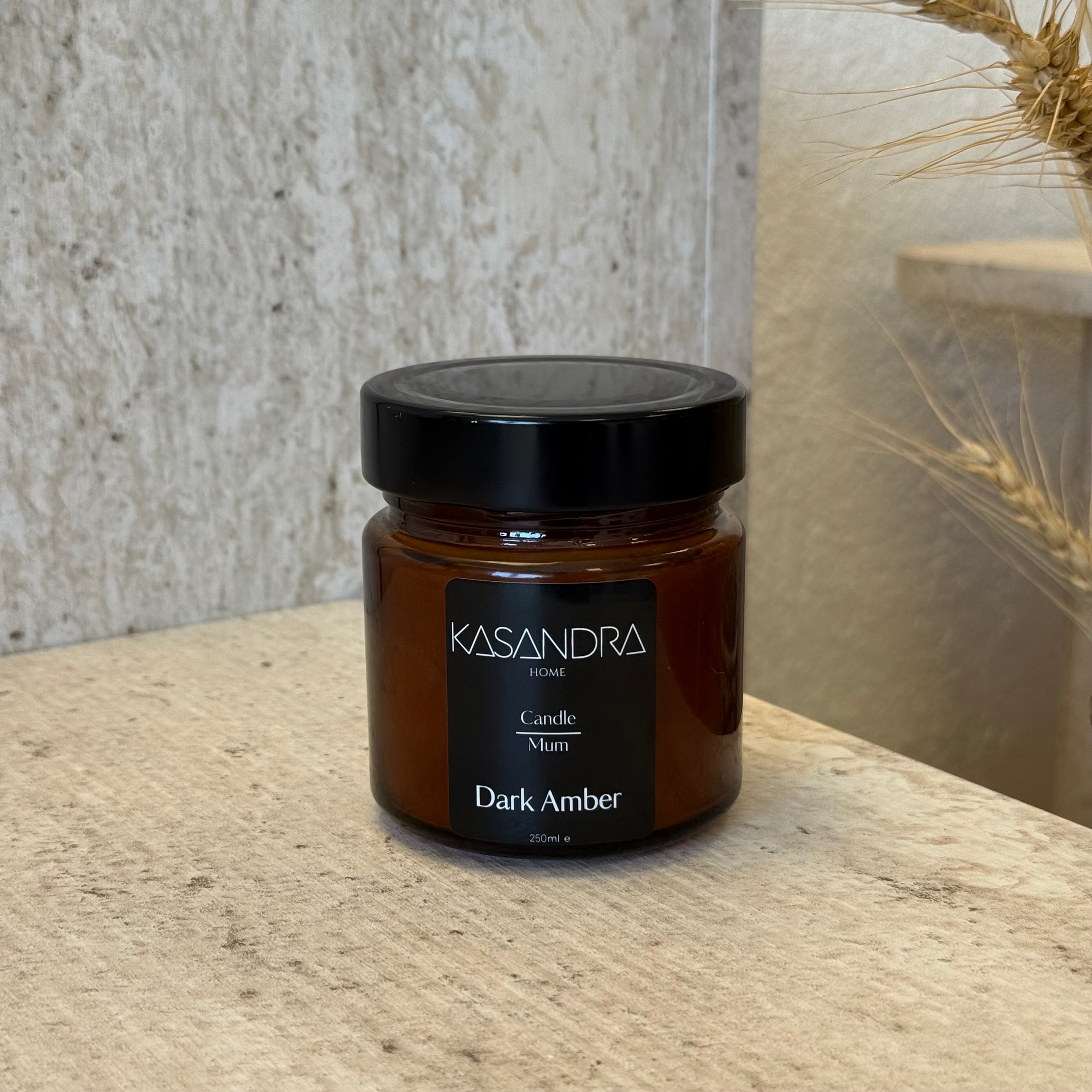 Kasandra Home Darka Amber Mum 250 ML (SİYAH)