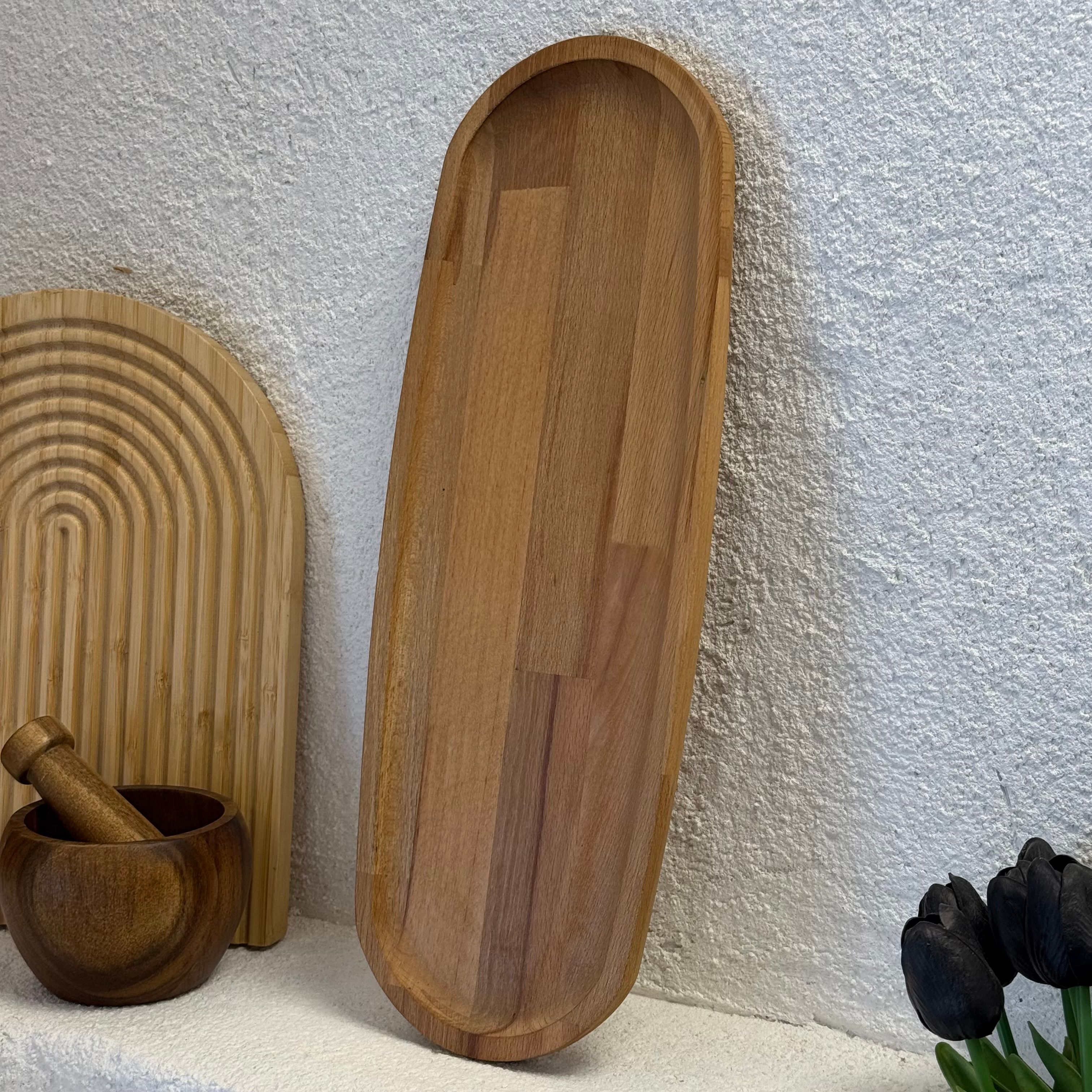 Oval Büyük Boy Stand Ahşap 44x16,5 cm 