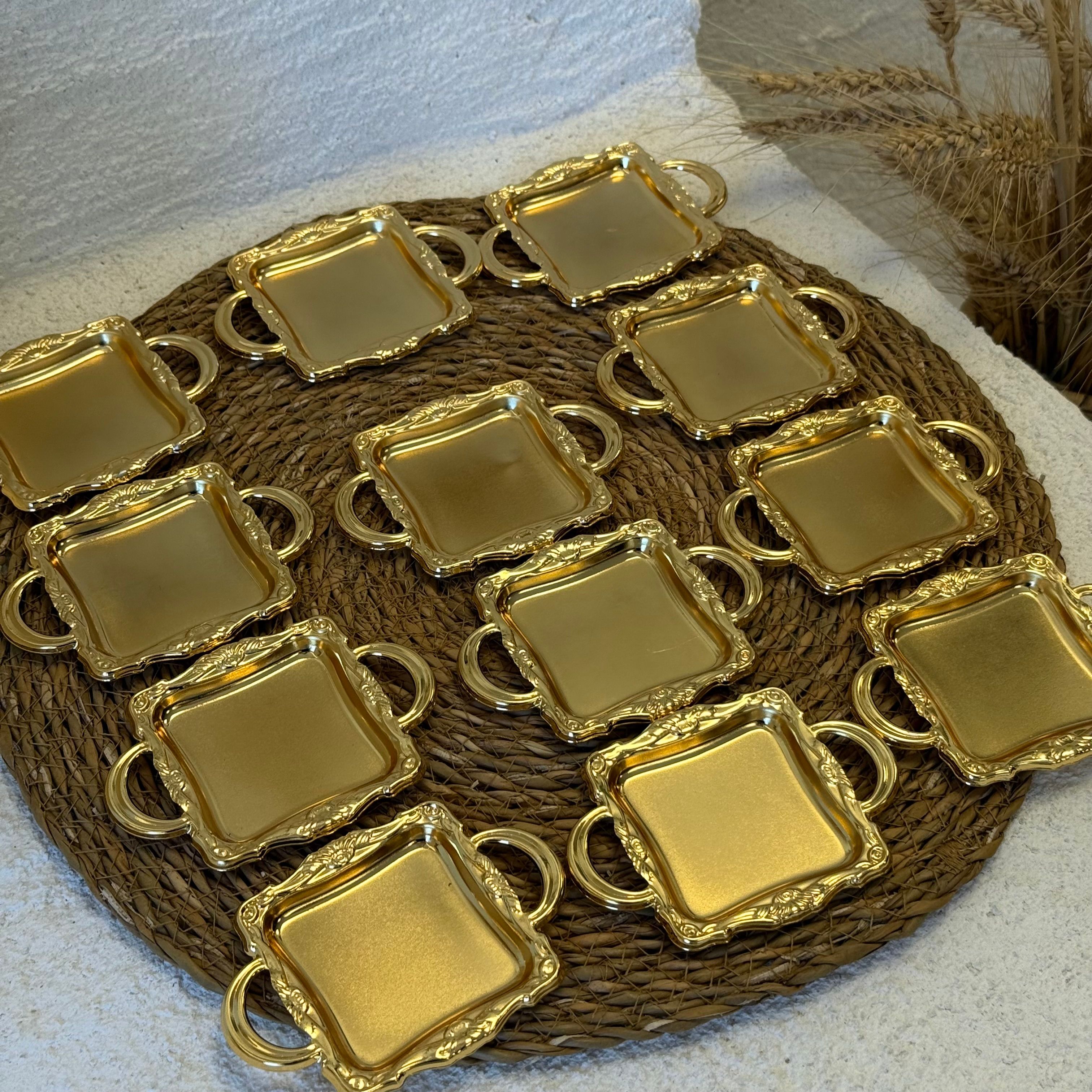Mini Kare 12 Adet Sunumluk Gold 